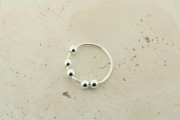 5-Pack 4mm Floating Ball Bead Rings - Dainty Stackable Jewelry for Women - Perfect for Layering, Everyday Wear & Gift Giving