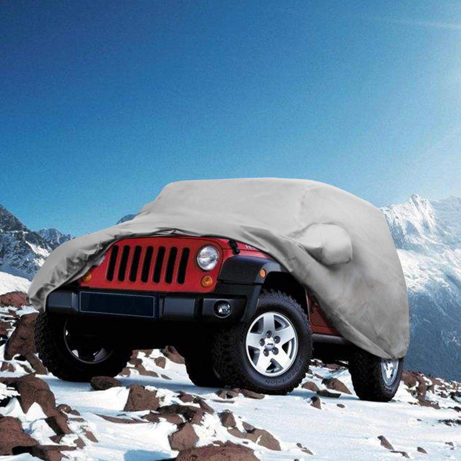 Leader Accessories Xtreme Guard Waterproof All-Weather Jeep Car Cover - Fits Jeep Wrangler 2 Door CJ, YJ, TJ & JK Models | Outdoor Parking, Snow & UV Protection