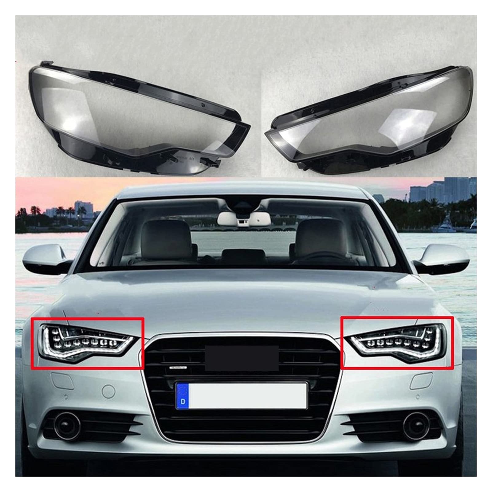 ZLLD Clear Headlight Cover for Audi A6 C7 2011-2014 - Left Side Replacement Lens Protector | Durable Polycarbonate Shield for Fog, UV & Scratch Protection | Perfect for Daily Driving & Nighttime Safety
