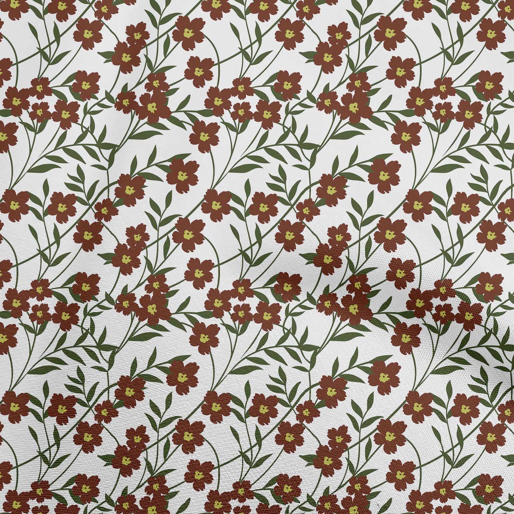 oneOone Georgette Viscose Brown Floral Printed Fabric for Kids Clothing - 42 Inch Wide Sewing Material by The Yard | DIY Dressmaking, Craft Projects & Home Decor Supplies