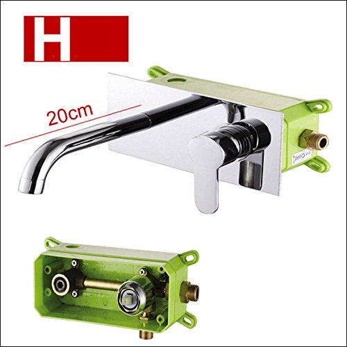 Brass Wall Mounted Single Handle Hot and Cold Water Faucet - Built-in Concealed Basin Mixer Tap for Bathroom Sink - Perfect for Modern Home, Hotel, and Commercial Use