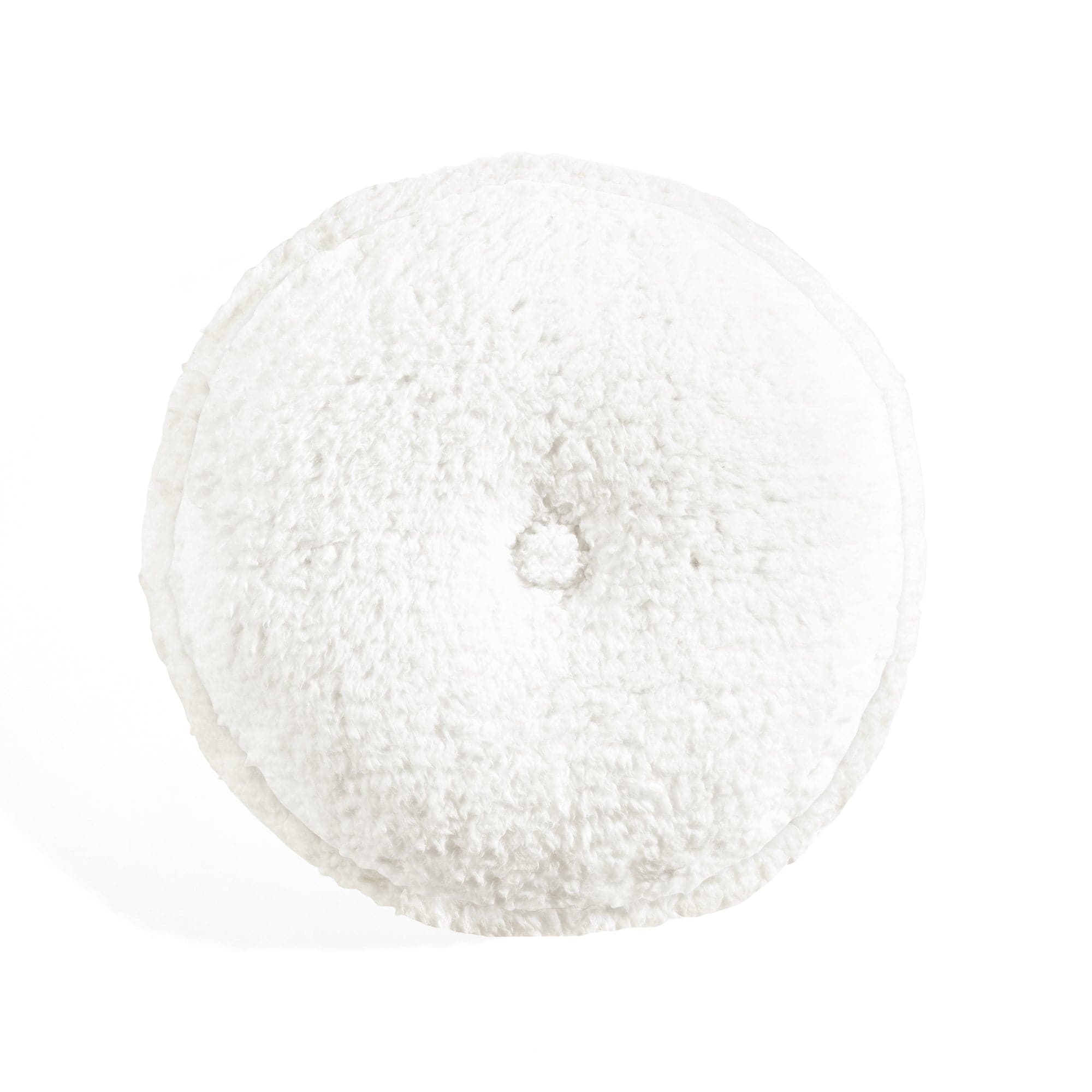 Cozy Sherpa Round Throw Pillow - Soft Button Accent for Couch, Bed & Home Decor - Perfect for Living Room, Nursery & Gift Giving