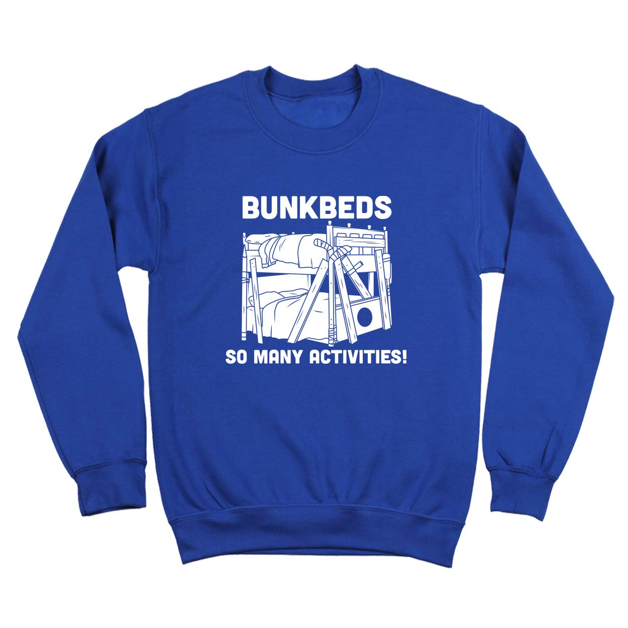 Bunkbeds So Many Activities Crewneck Sweatshirt | Funny Sibling Matching Outfits | Cozy Cotton Pullover for Kids & Teens | Perfect for Family Photos, Sleepovers & Twin Bonding