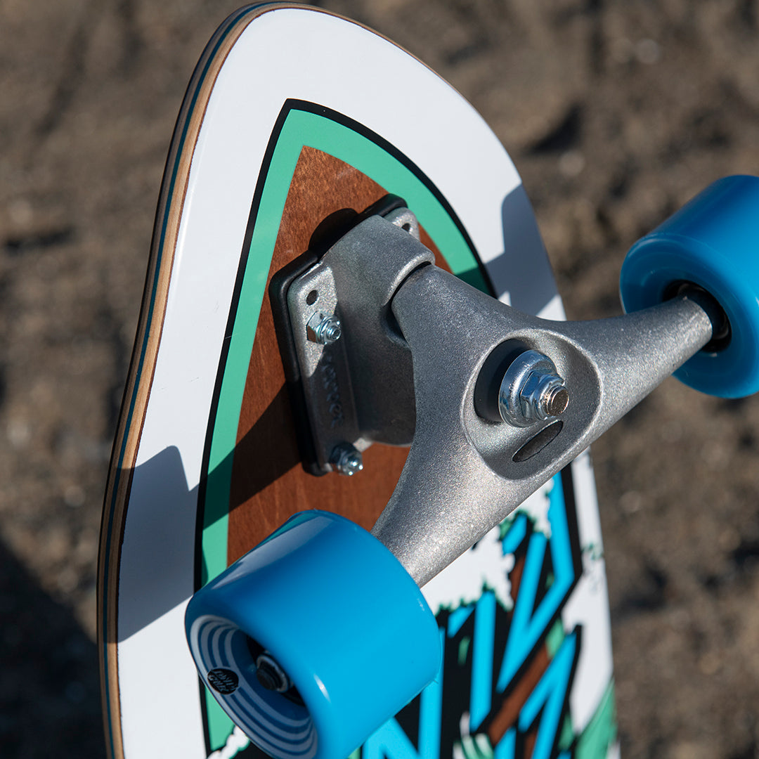 Santa Cruz Wave Dot Cut Back Carver Surf Skateboard 9.75 Inch - Perfect for Surf Training, Skatepark Riding & Cruising Streets
