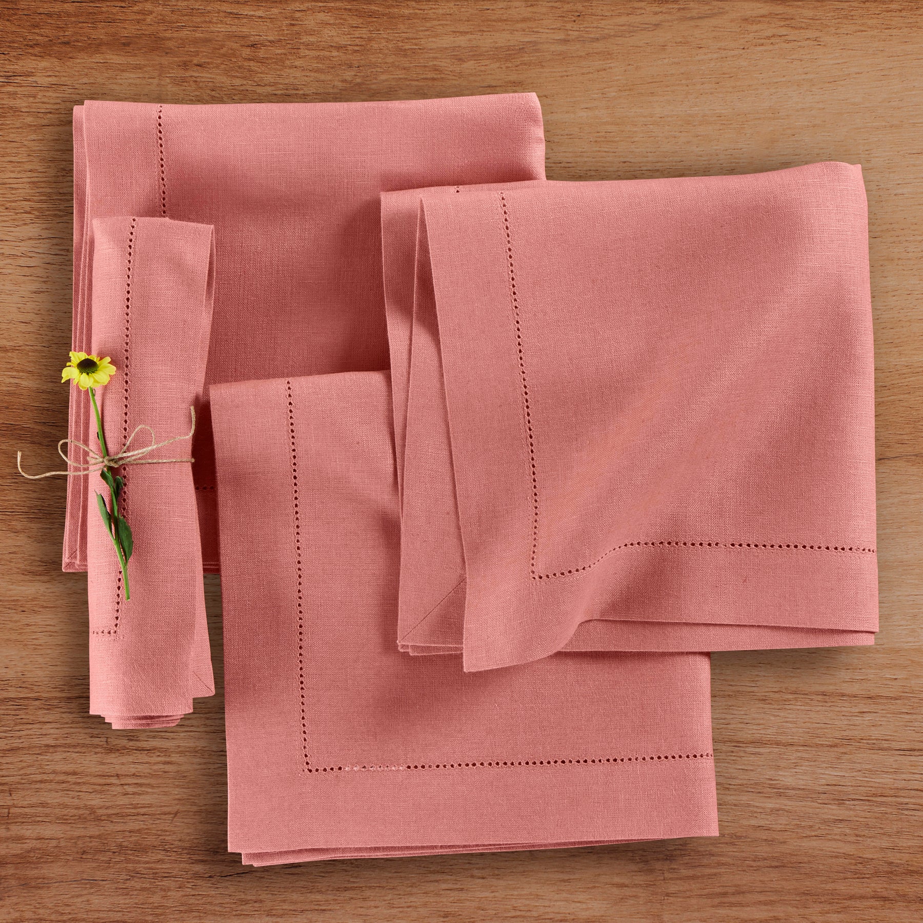 Premium Medium Weight Hemstitch Napkins - 12-Pack White Linen Dinner Napkins for Formal Dining, Weddings & Special Occasions