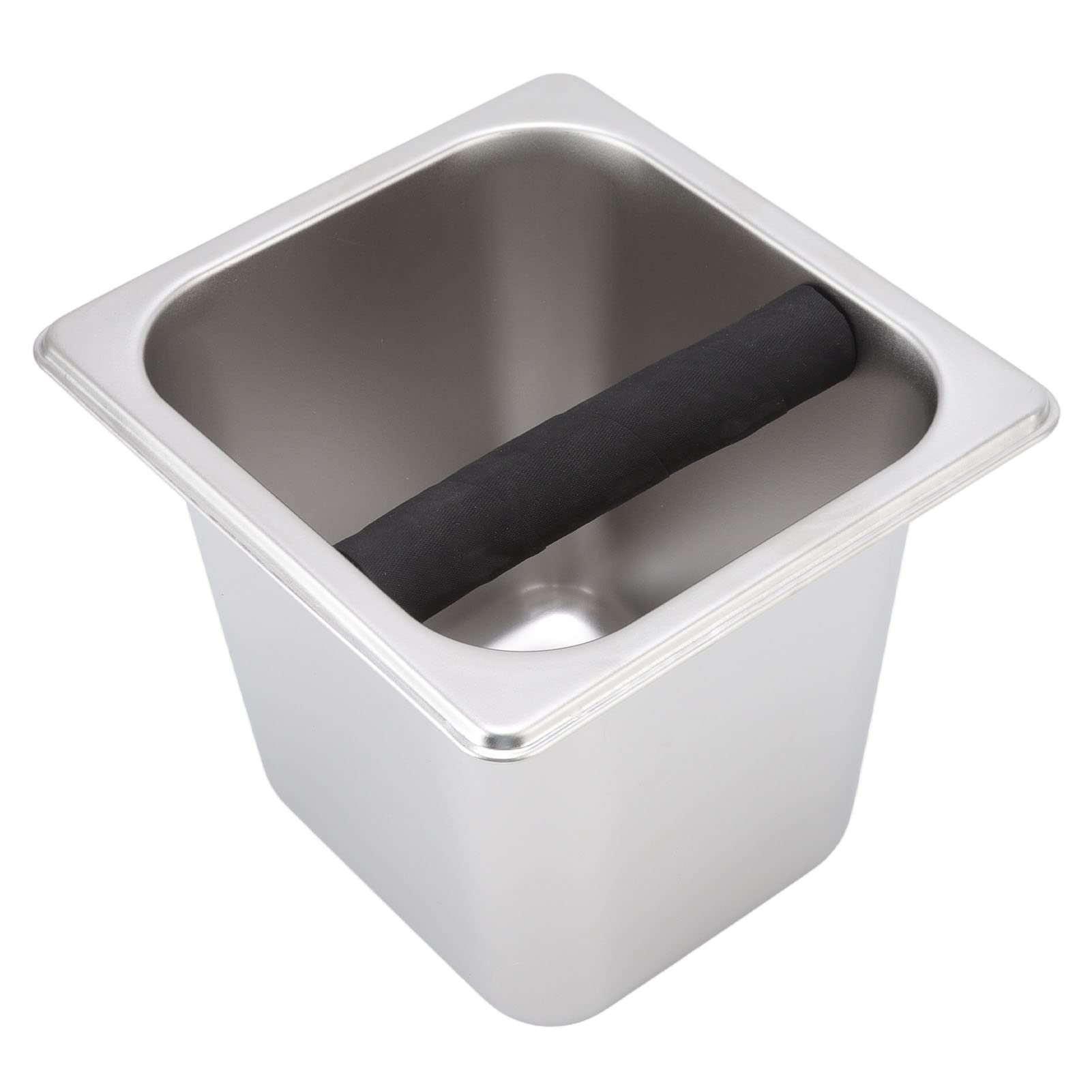 Stainless Steel Coffee Knock Box with Rubber Base - Durable Coffee Grounds Bin for Espresso, Home & Restaurant Use - Perfect for Baristas & Coffee Lovers