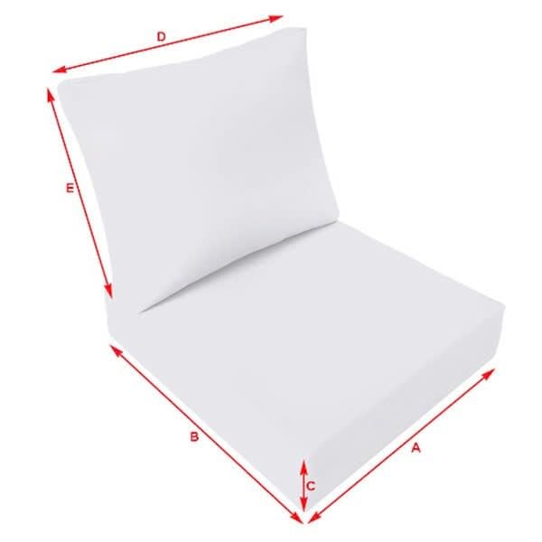 Prolinemax Outdoor Knife Edge Deep Seat Backrest Pillow Cover - Medium Size AD003 | Slipcover Only | Perfect for Patio Furniture, Deck Chairs & Outdoor Lounging