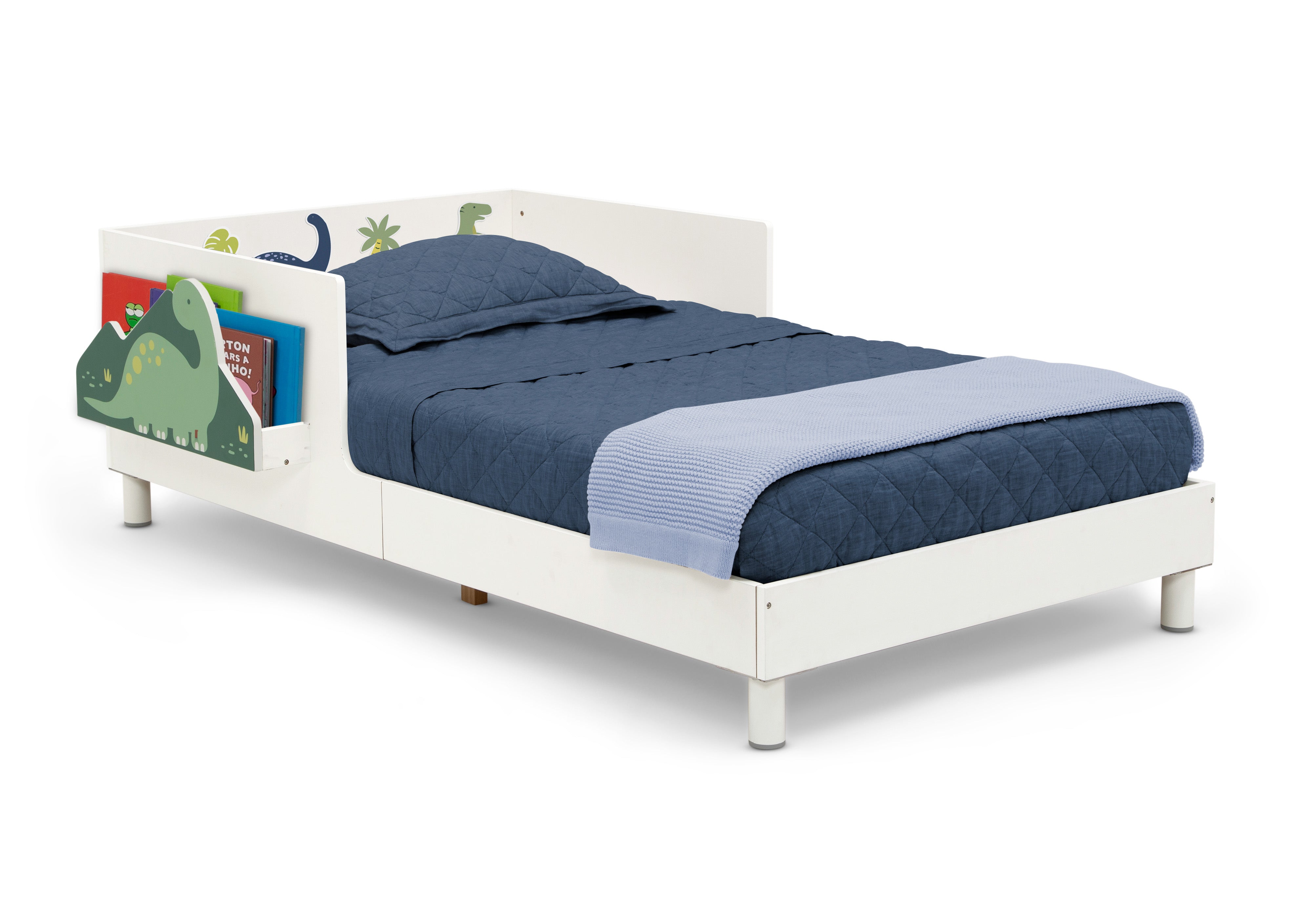 Sleep N Store Toddler Bed with Interchangeable Shelf - Convertible Kids Bed with Storage for Nursery & Small Spaces - Perfect for Daycare, Guest Rooms & Apartments