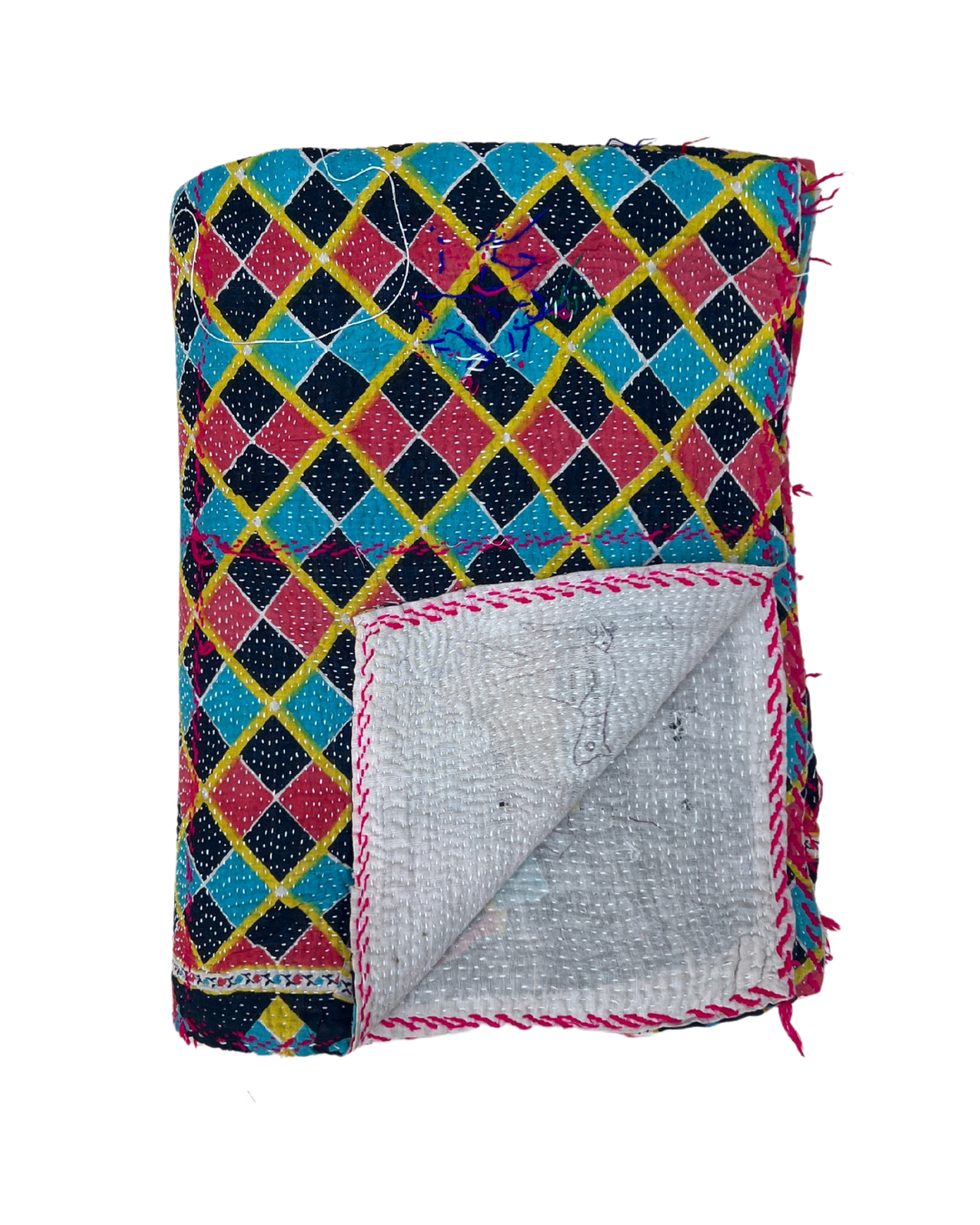Midweight Kantha Quilt No. 801 - Handmade Cotton Bedspread for Cozy Home Decor | Perfect for Bedroom, Sofa & Boho Style