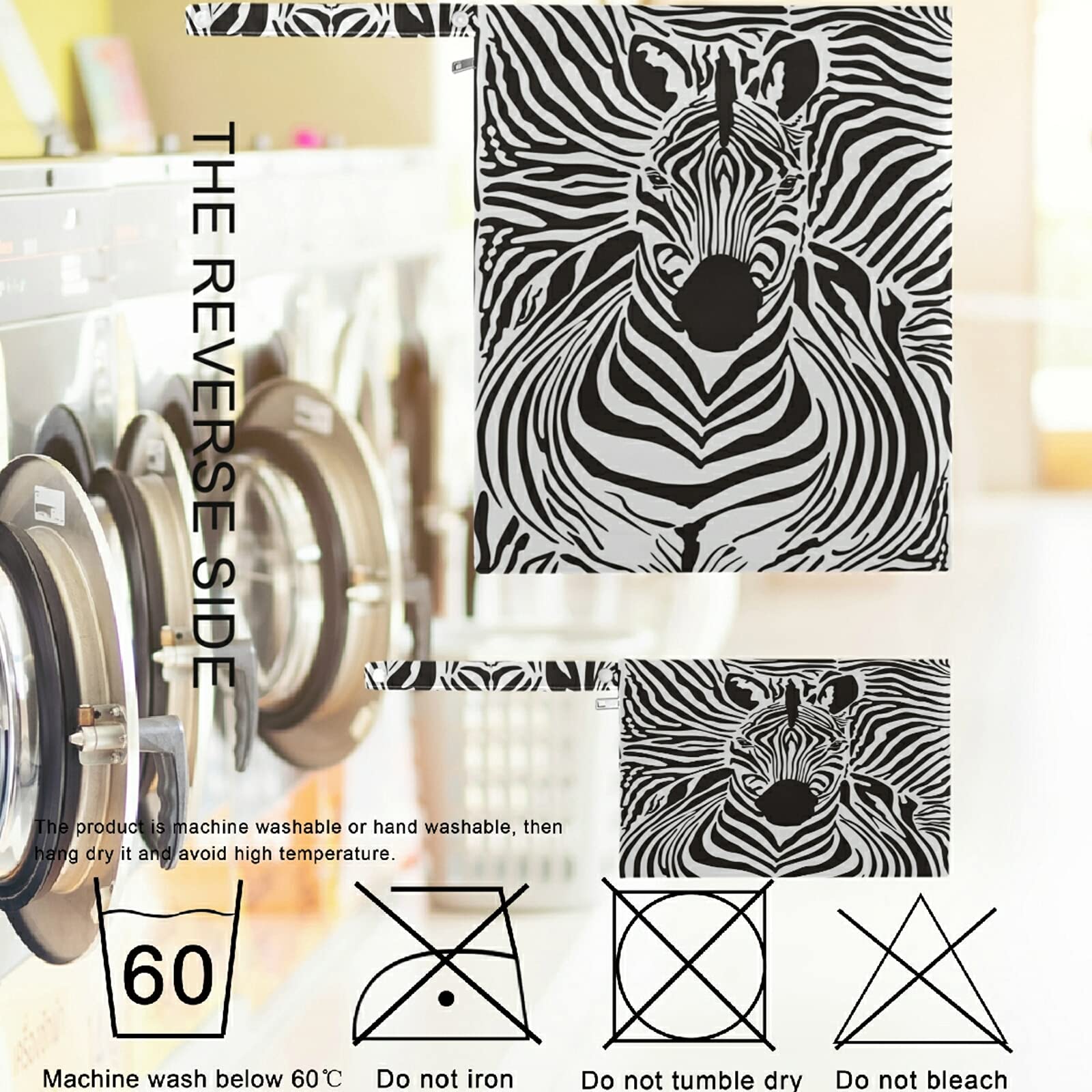 Visesunny 2-Pack Zebra Print Wet Bags with Zipper Pockets - Reusable Washable Waterproof Storage for Diapers, Swimsuits & Gym Clothes - Perfect for Travel, Beach, Daycare, Stroller & Sports Activities