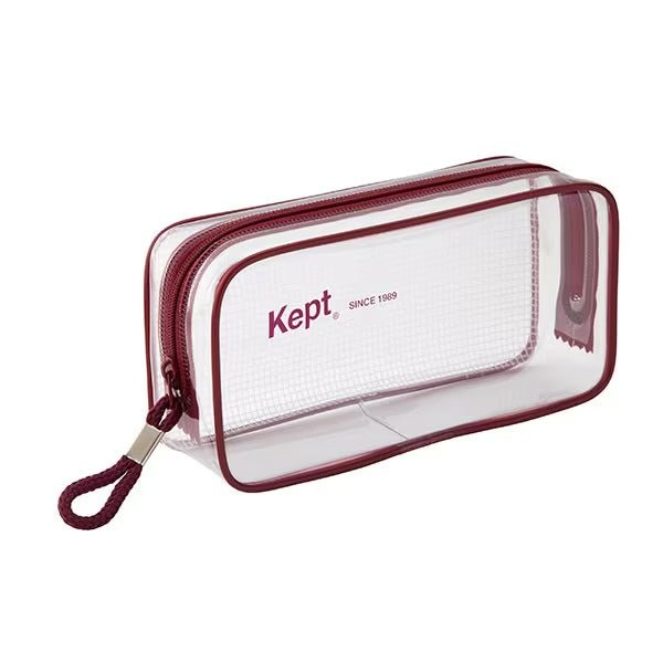Raymay Fujii Clear Pen Pouch - Transparent Stationery Organizer for Pencils, Pens & School Supplies - Perfect for Students, Office & Travel Use