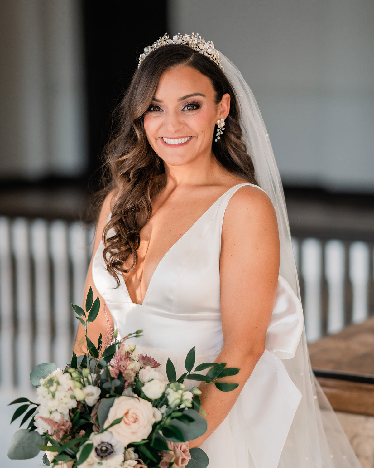 Ava Floral Bridal Tiara - Elegant Wedding Headpiece for Bride, Bridesmaids & Flower Girls | Perfect for Weddings, Prom & Special Occasions