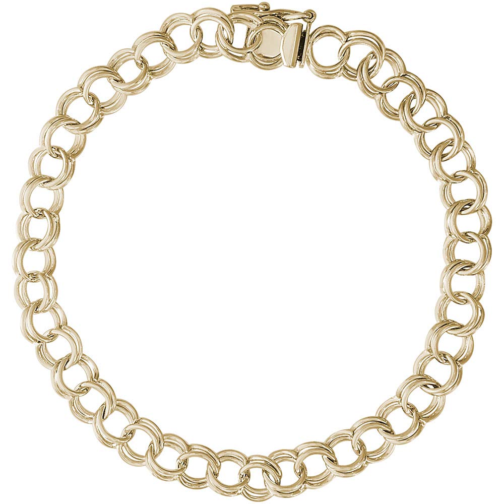 Rembrandt Charms Double Link Curb Chain Bracelet with Gift Box & Secure Safety Clasp - 7