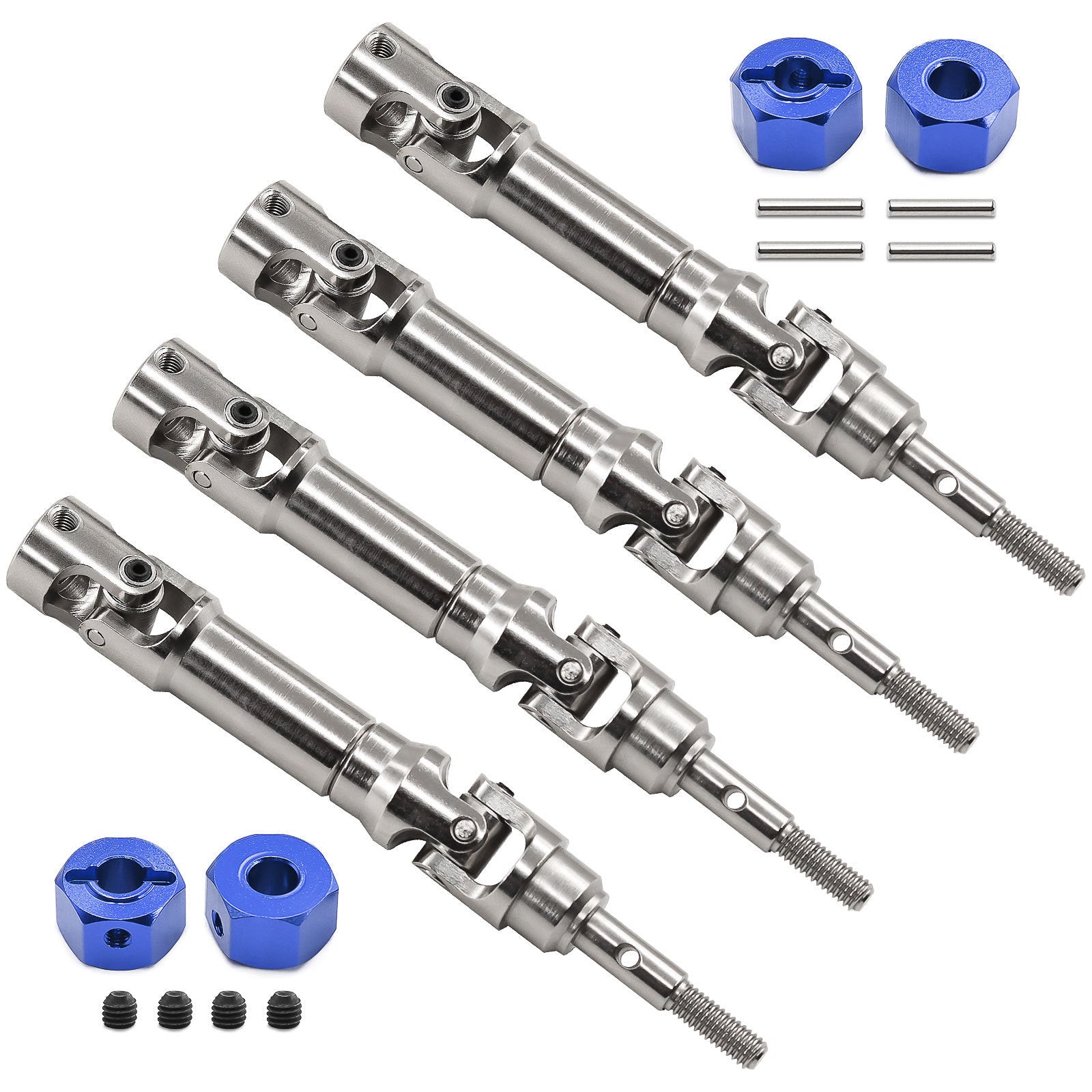 Traxxas Mini Maxx Steel CVD Drive Shafts with Coupler W245 (Front & Rear) - High-Performance RC Car Upgrade Parts for Off-Road Racing and Bashing
