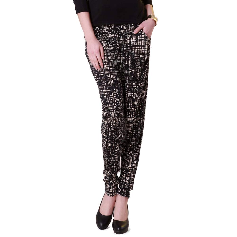 Forever Angel Women's 100% Silk Stretch Harem Pants with Pockets - Loose Fit Casual Lounge Pants for Yoga, Travel & Home Comfort