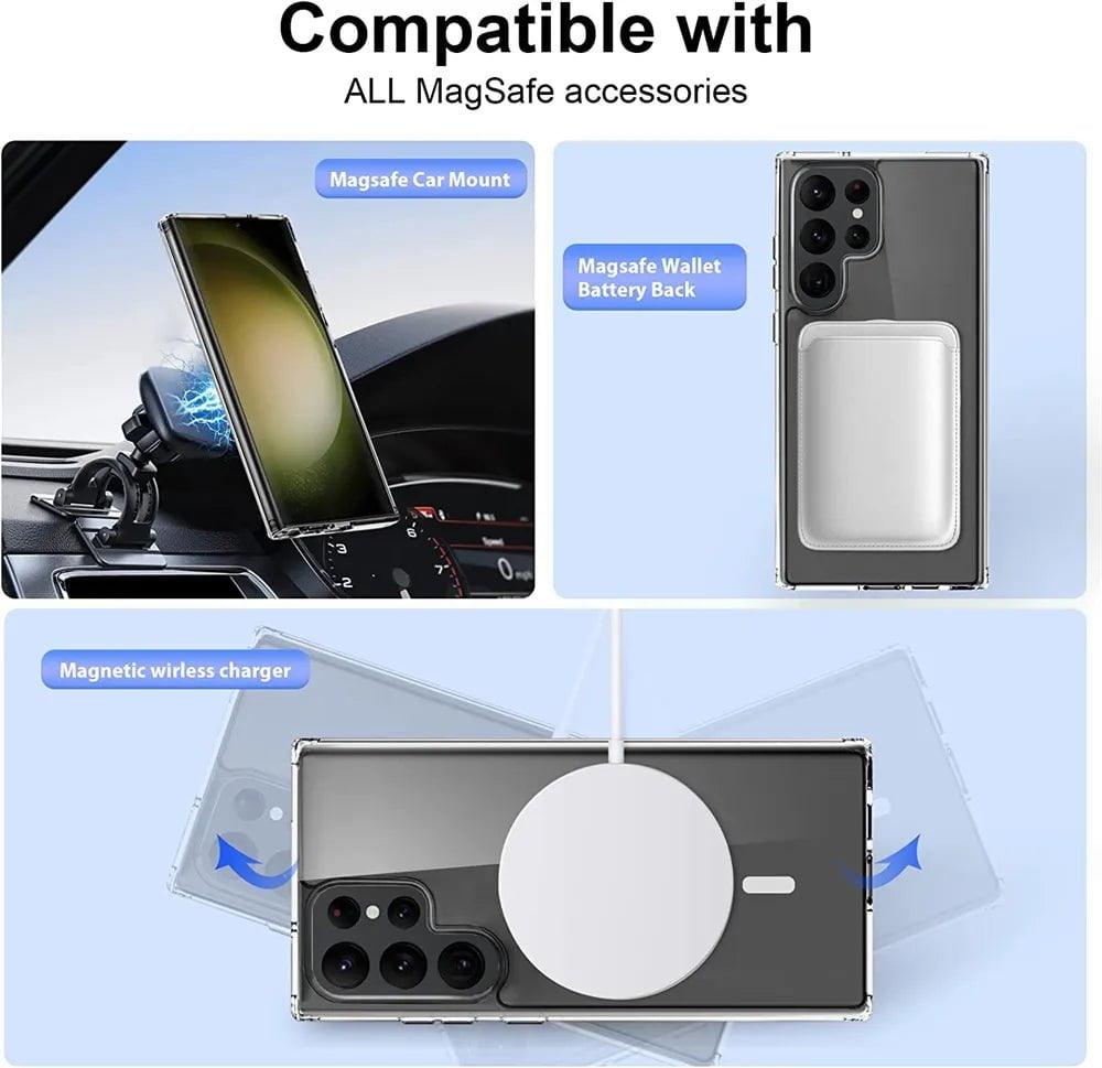 Samsung Galaxy S24 MagSafe Magnetic Wireless Charging Case - Fast Charging Phone Cover for iPhone 15/14/13 - Perfect for Travel, Work & Everyday Use