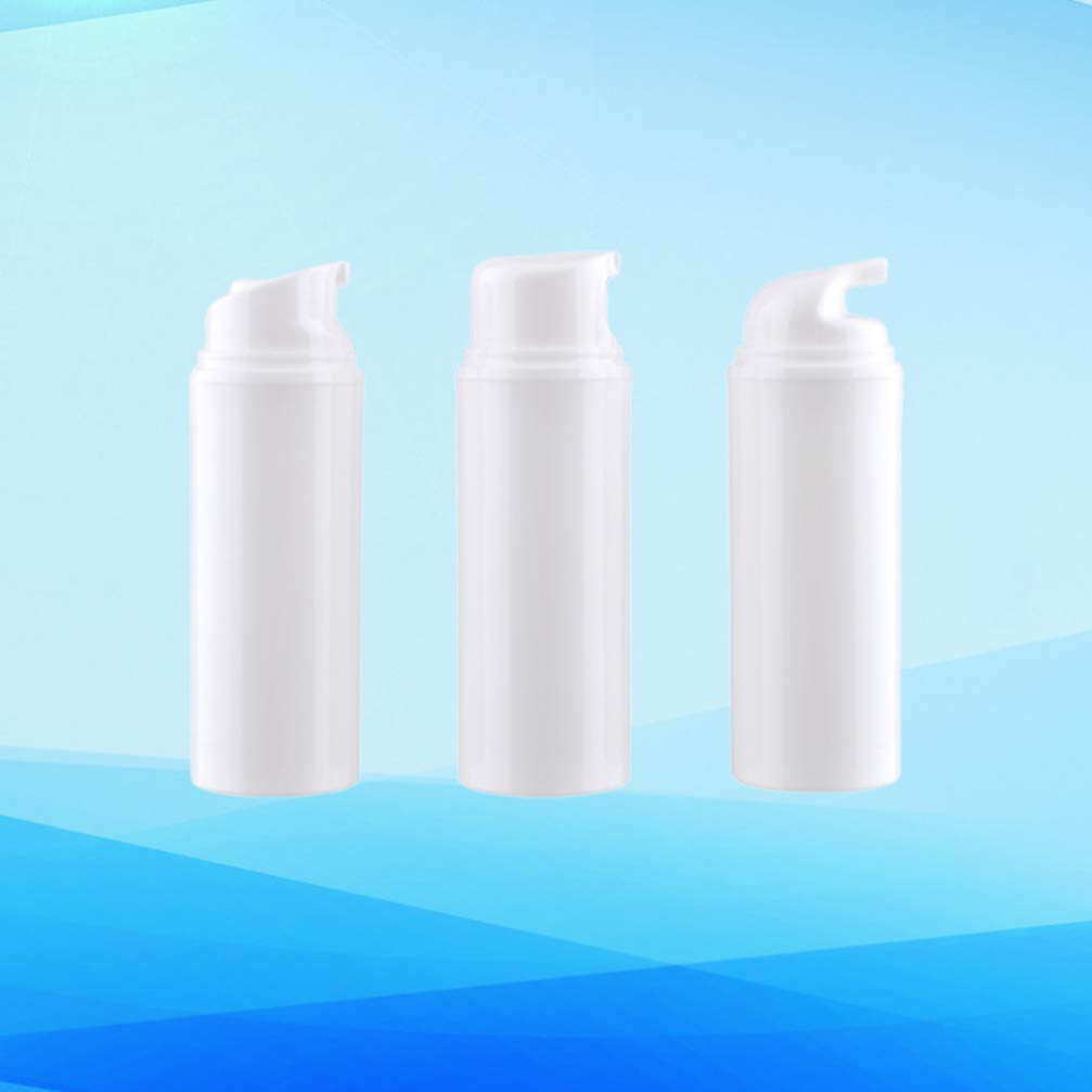 Exceart 3-Piece Travel Cosmetic Bottles Set - Leak-Proof Airless Pump Containers for Shampoo, Lotion & Toiletries | Portable Toiletry Bottles for Vacations, Gym & Air Travel (White)