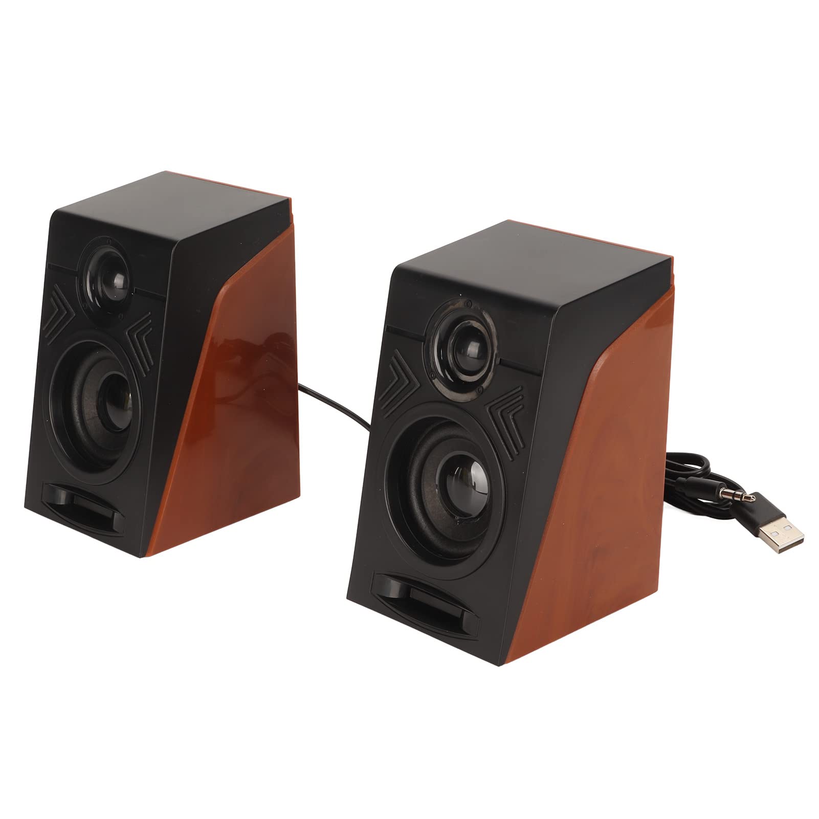 EIMSOAH PC Speakers with Adjustable Volume & Deep Bass, USB & 3.5mm Interface, Plug and Play Desktop Speakers for Computers, Laptops, TVs, Perfect for Home Office and Gaming