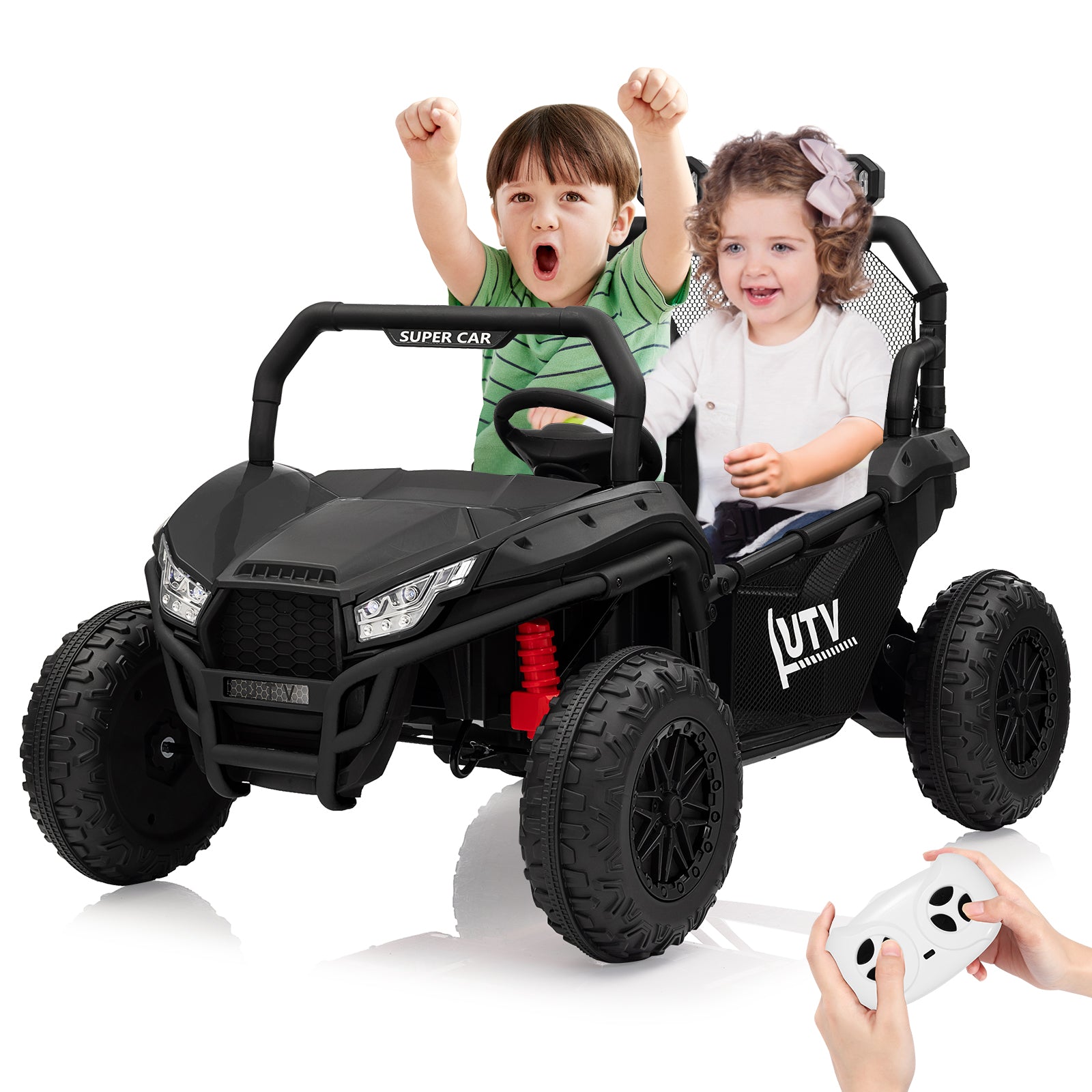 GARVEE 24V 2-Seater Kids Electric Ride-On Car with Remote Control, 400W Motor, 4.5MPH Max Speed, 4-Wheel Suspension & Music - Perfect Birthday Gift for Boys & Girls | Outdoor Play, Backyard Fun, Neighborhood Cruising