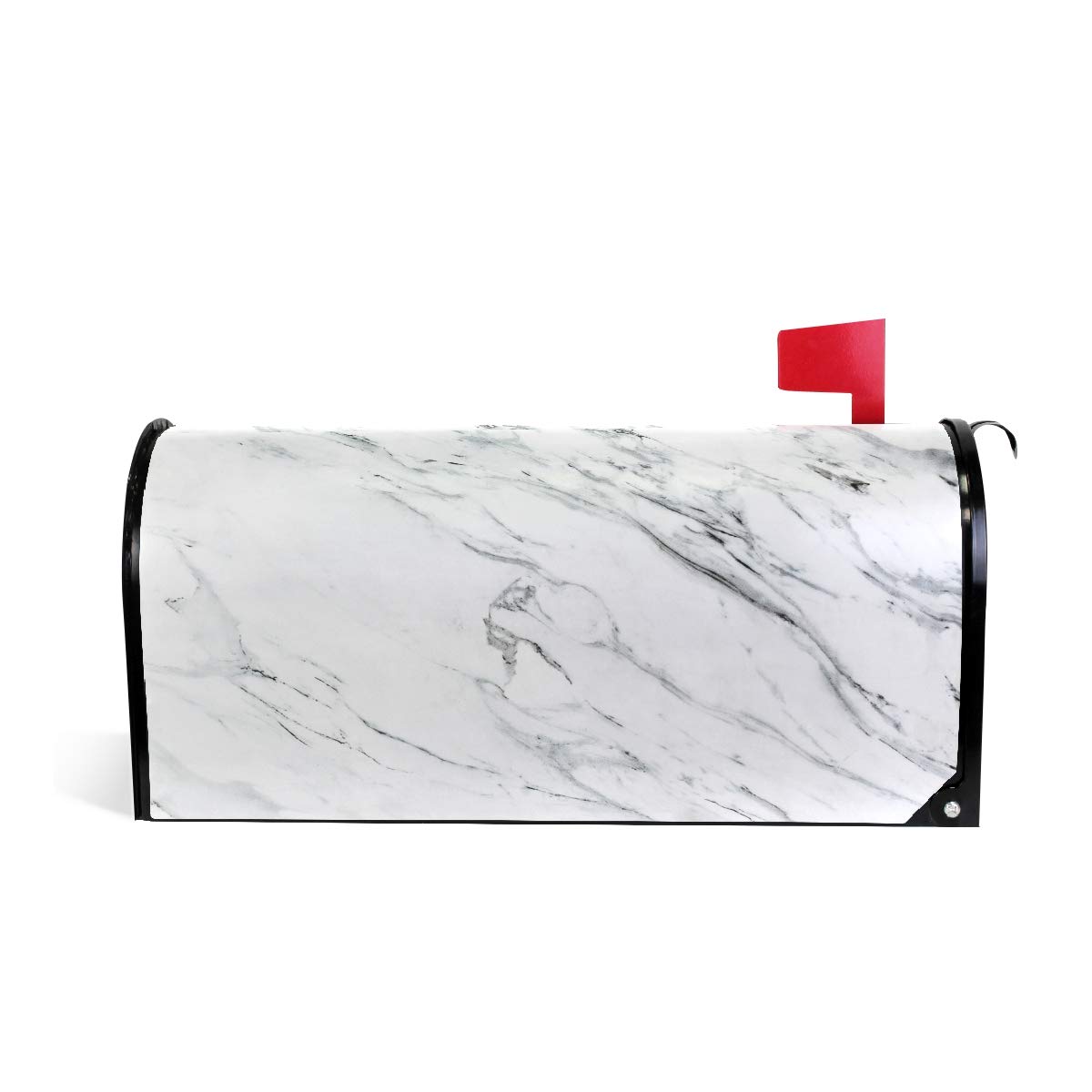 Blue Grey Marble Stone Magnetic Mailbox Cover - Weatherproof Decorative Mail Wrap for Medium/Large Post-Mount Mailboxes - Perfect for Home, Office & Outdoor Mailbox Protection & Decoration