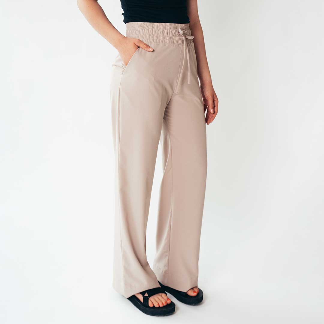 Audrey Women's Classic Trousers in Cobblestone - Perfect for Office Wear & Casual Outfits