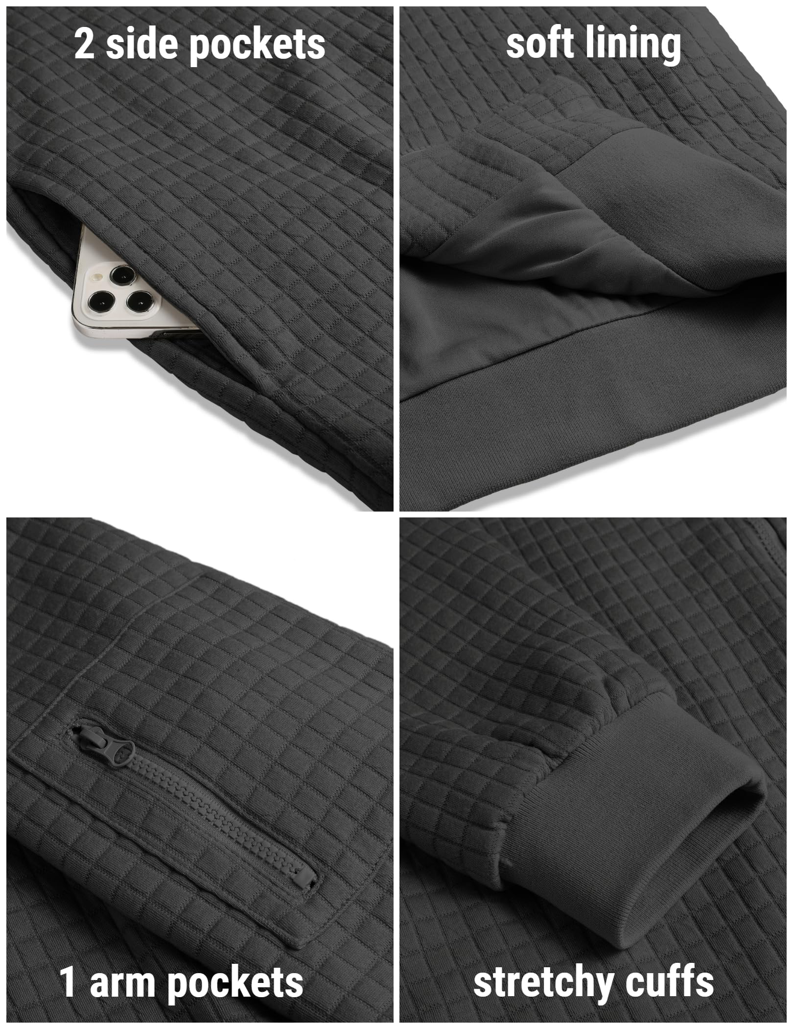 COOFANDY Men's Lightweight Bomber Jacket - Stylish Varsity Coat with Waffle Knit Texture, Zip-Up Casual Outerwear for Fall & Spring | Perfect for Streetwear, Dating, and Everyday Fashion