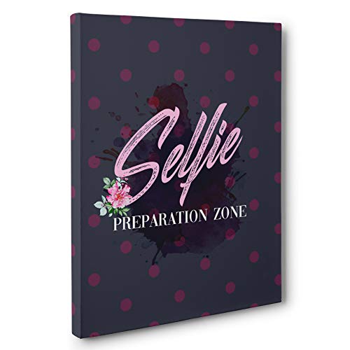 Selfie Prep Canvas Wall Art - Modern Home Decor for Living Room, Bedroom & Office - Perfect for Instagram & Social Media Backdrops