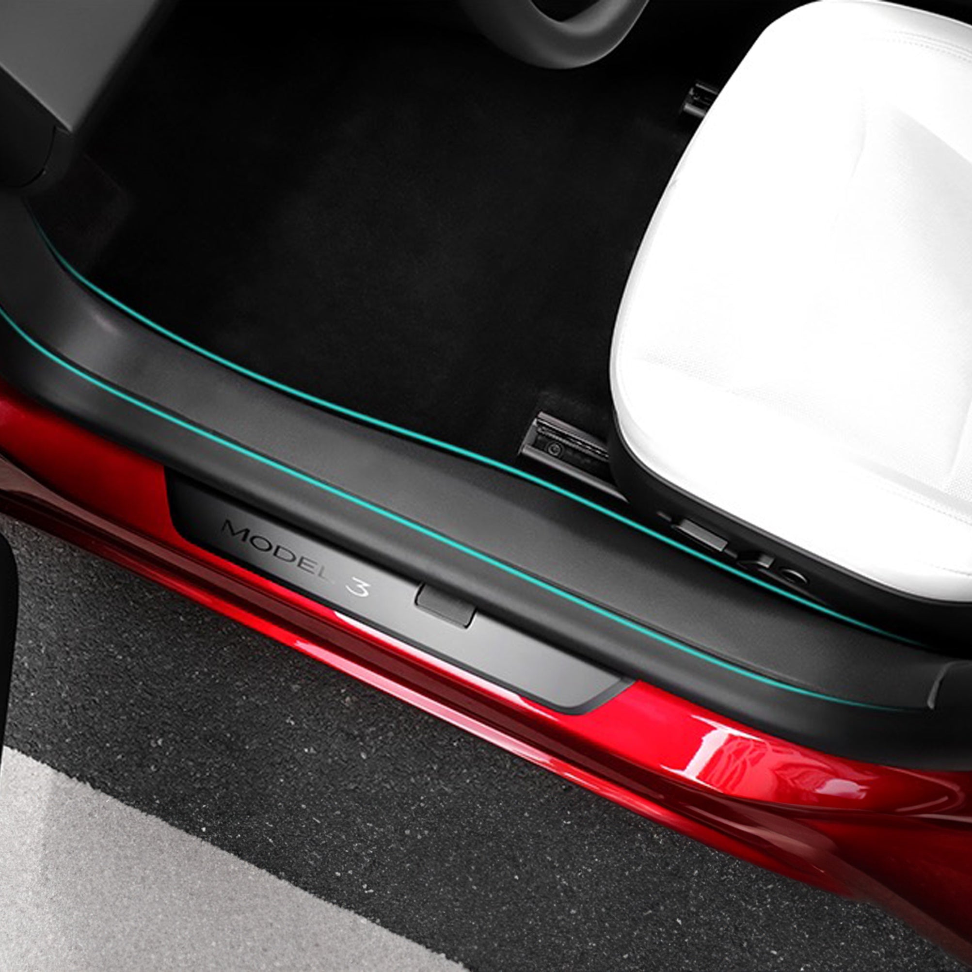 Tesla Model 3 Highland 2024+ Door Sill Protectors - Premium Car Interior Accessories for Scratch Protection & Style Upgrade (Perfect for Daily Commute & Car Shows)