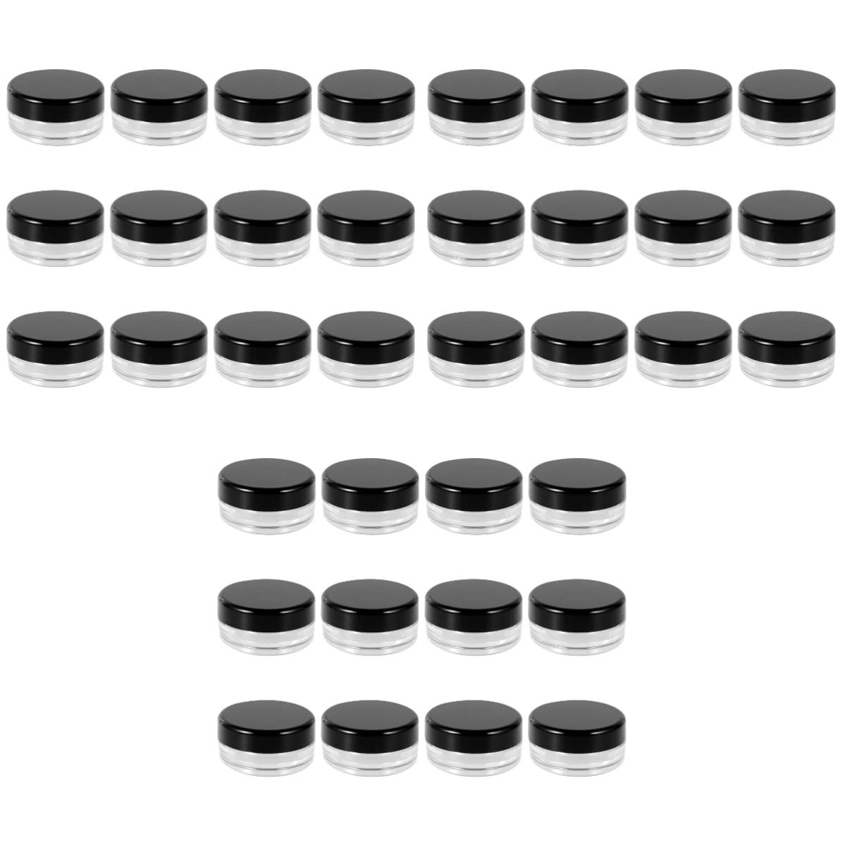 Beaupretty 150-Piece Travel Makeup Containers Set - Round Clear Powder Pots with Black Lids for Eyeshadow, Lotion, Lip Gloss, Creams & Pigments | Portable Cosmetic Storage for Makeup Artists & Travelers | Perfect for Professional Kits, Home Organization & On-the-Go Touch Ups