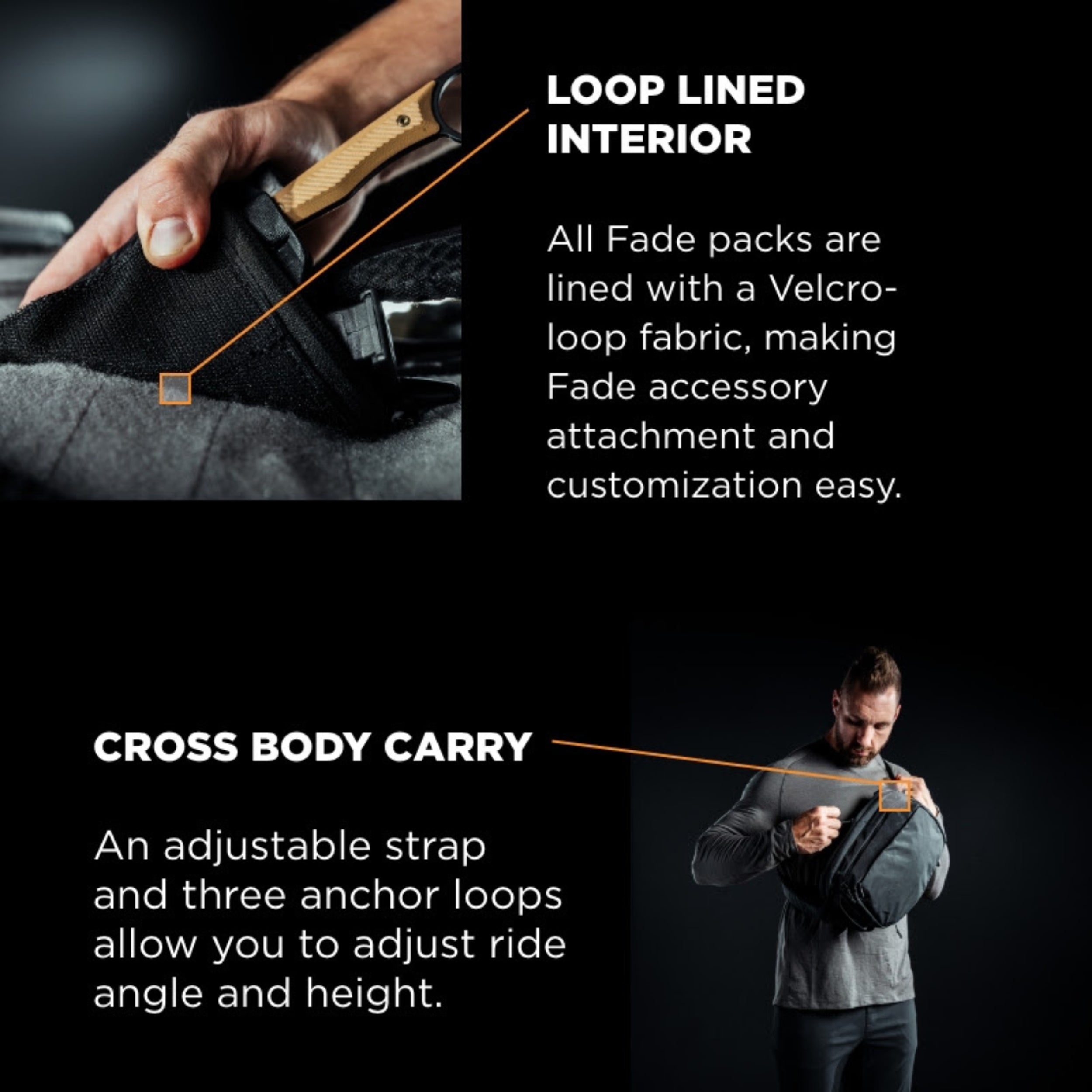 Eberlestock Fade Sling - Lightweight Everyday Carry Bag with Concealed Carry Pocket for Hiking, Travel & Outdoor Adventures