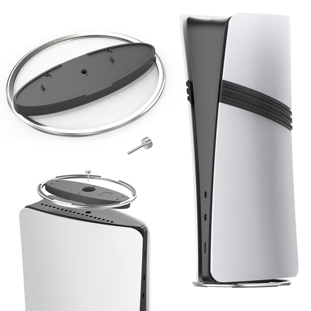 Vertical Stand for PS5 PRO/PS5 Slim/PS5 - Easy Installation & High Stability with Screws | Silver Gaming Accessory for Enhanced Console Setup | Perfect for Living Room, Game Room & Office Organization