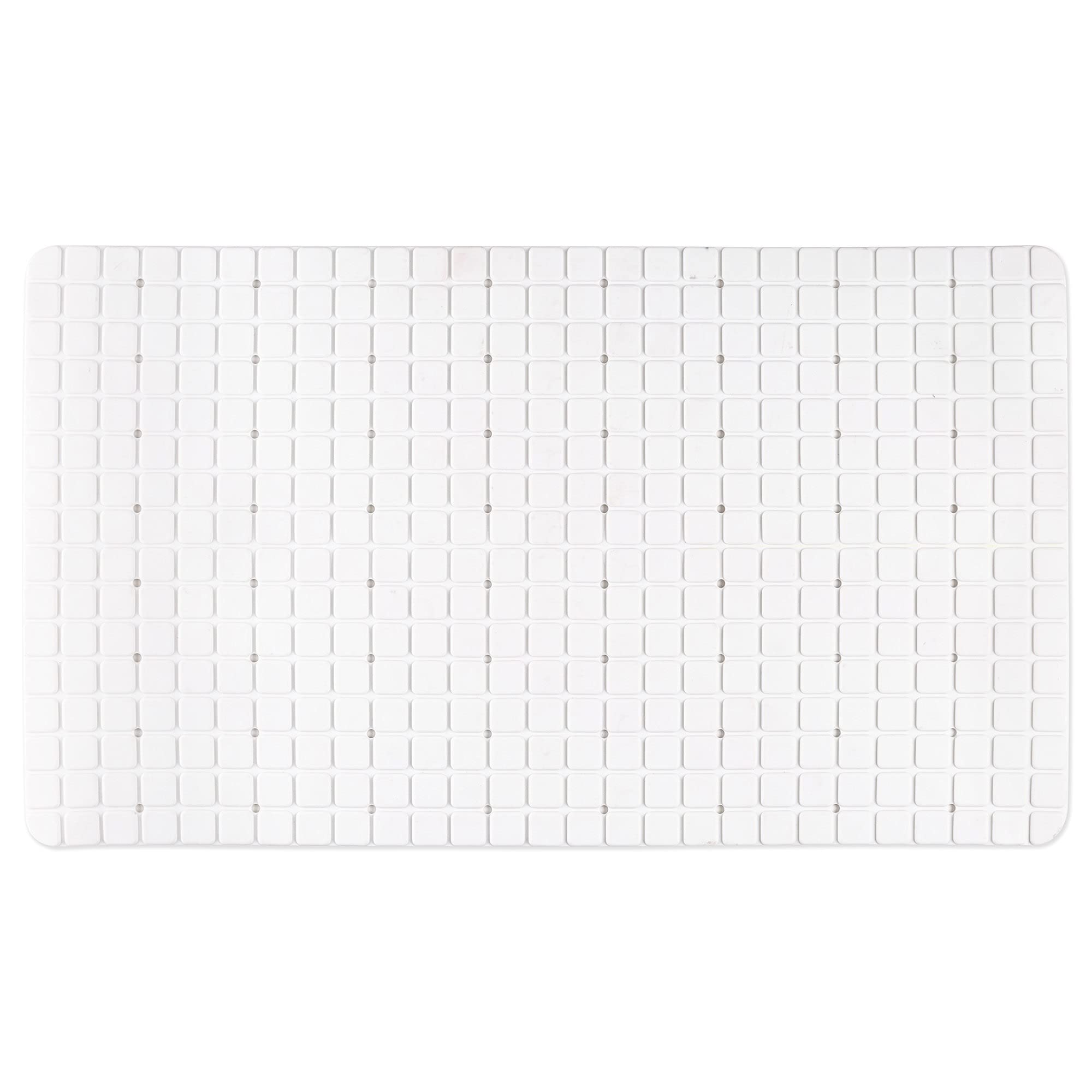 Premium White Non-Slip Bath Mat with Strong Suction Cups - Soft Absorbent Microfiber for Bathroom, Shower & Spa - Safdie & Co. Luxury Home Essentials