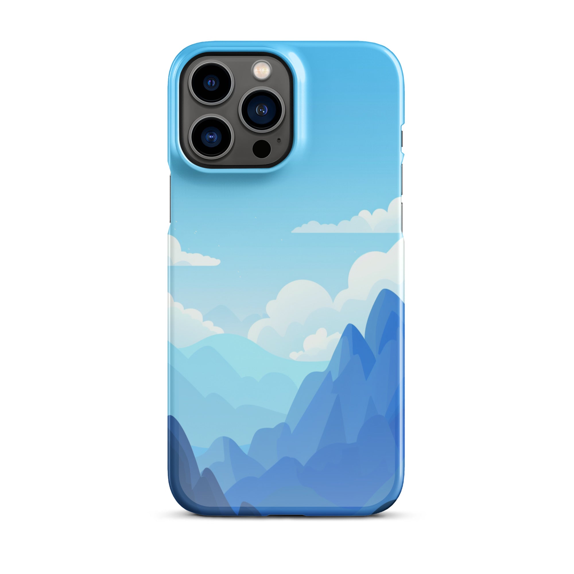 Premium Blue Mountain Snap Case for iPhone 14/13/12/11 Pro Max - Slim Protective Phone Cover with Shock Absorption | Perfect for Outdoor Adventures & Daily Use