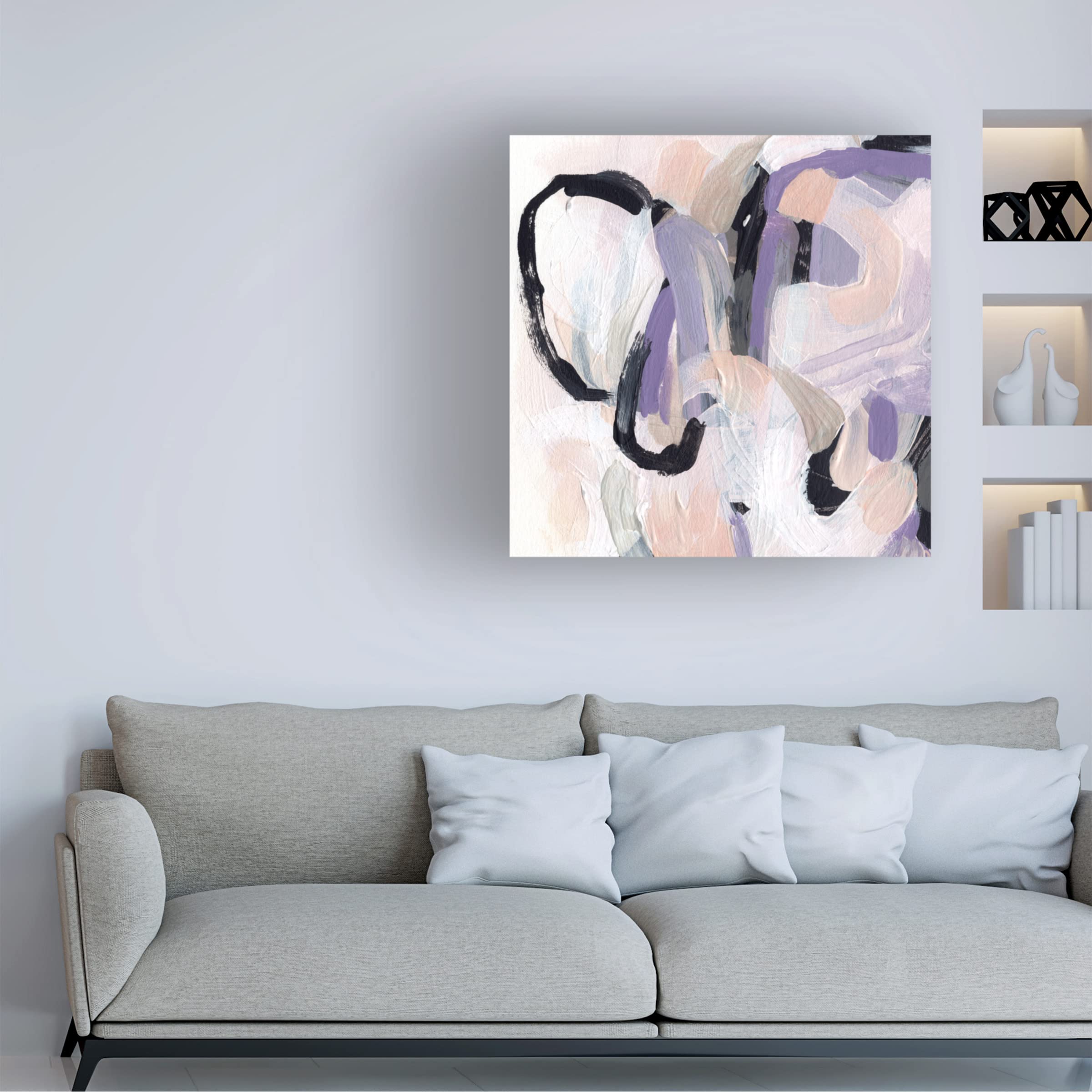 Trademark Fine Art 'Lilac Scramble II' Canvas Wall Art by June Erica Vess - Modern Floral Painting for Living Room, Bedroom & Office Decor