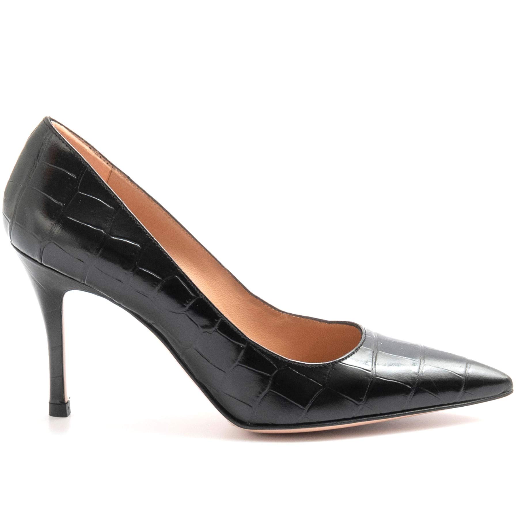 Roberto Festa Black Crocodile Print Emma Pump Women's Dress Shoes - Stylish Pointed Toe High Heels for Office, Party & Special Occasions - Size [Your Size]