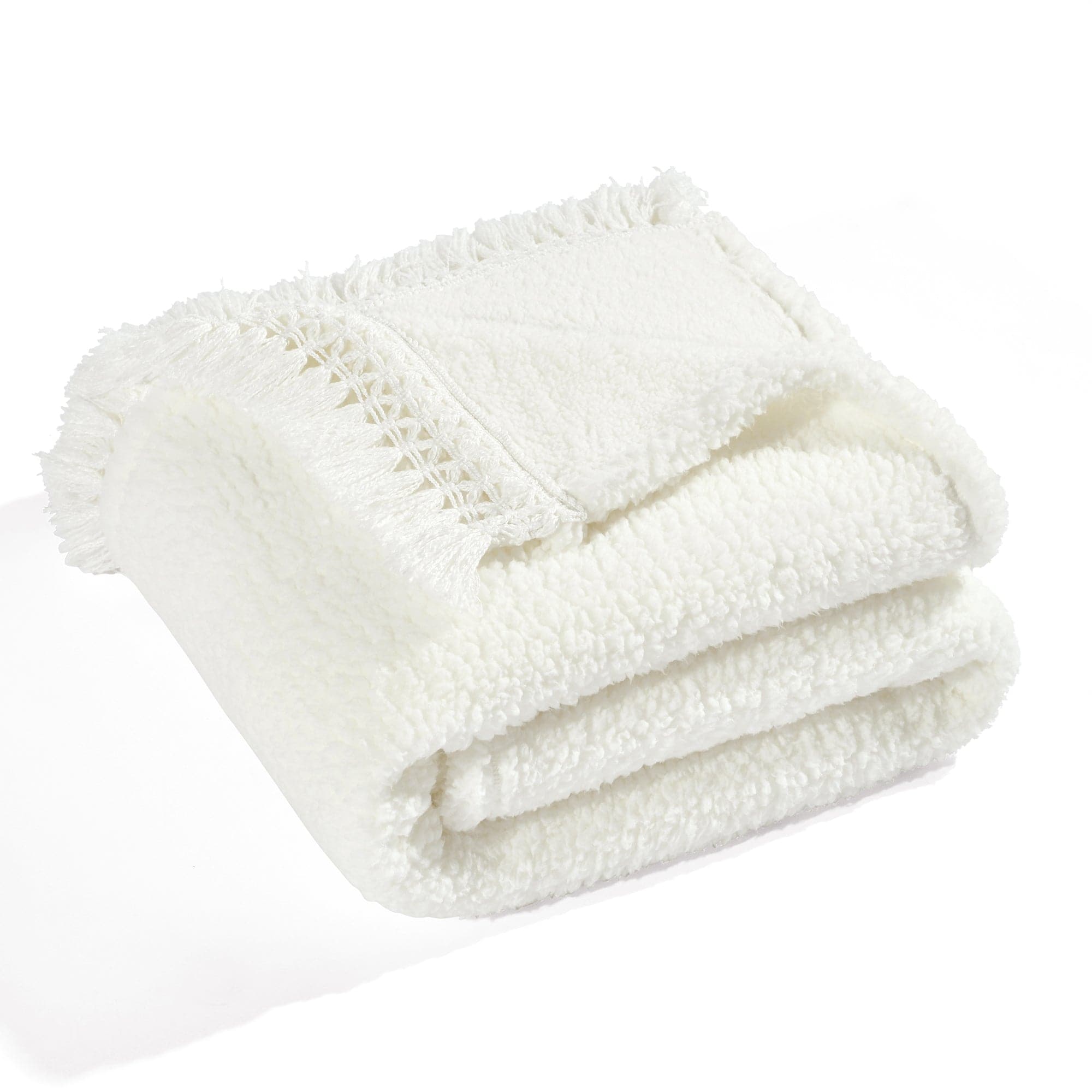 Cozy Sherpa Tassel Fringe Throw Blanket - Soft Plush Fleece Bedspread for Couch, Bed & Sofa - Perfect for Winter Warmth, Home Decor & Gift Giving