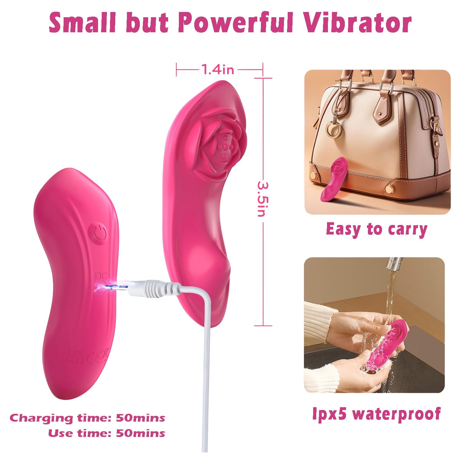 Premium Wearable Panty Vibrator for Women & Couples - 3-in-1 App Controlled Rose Toy with 10x2 Vibration Modes, Mini Butterfly Clitoral & G-Spot Stimulator | Perfect for Discreet Solo Play, Couples Intimacy & Long Distance Relationships