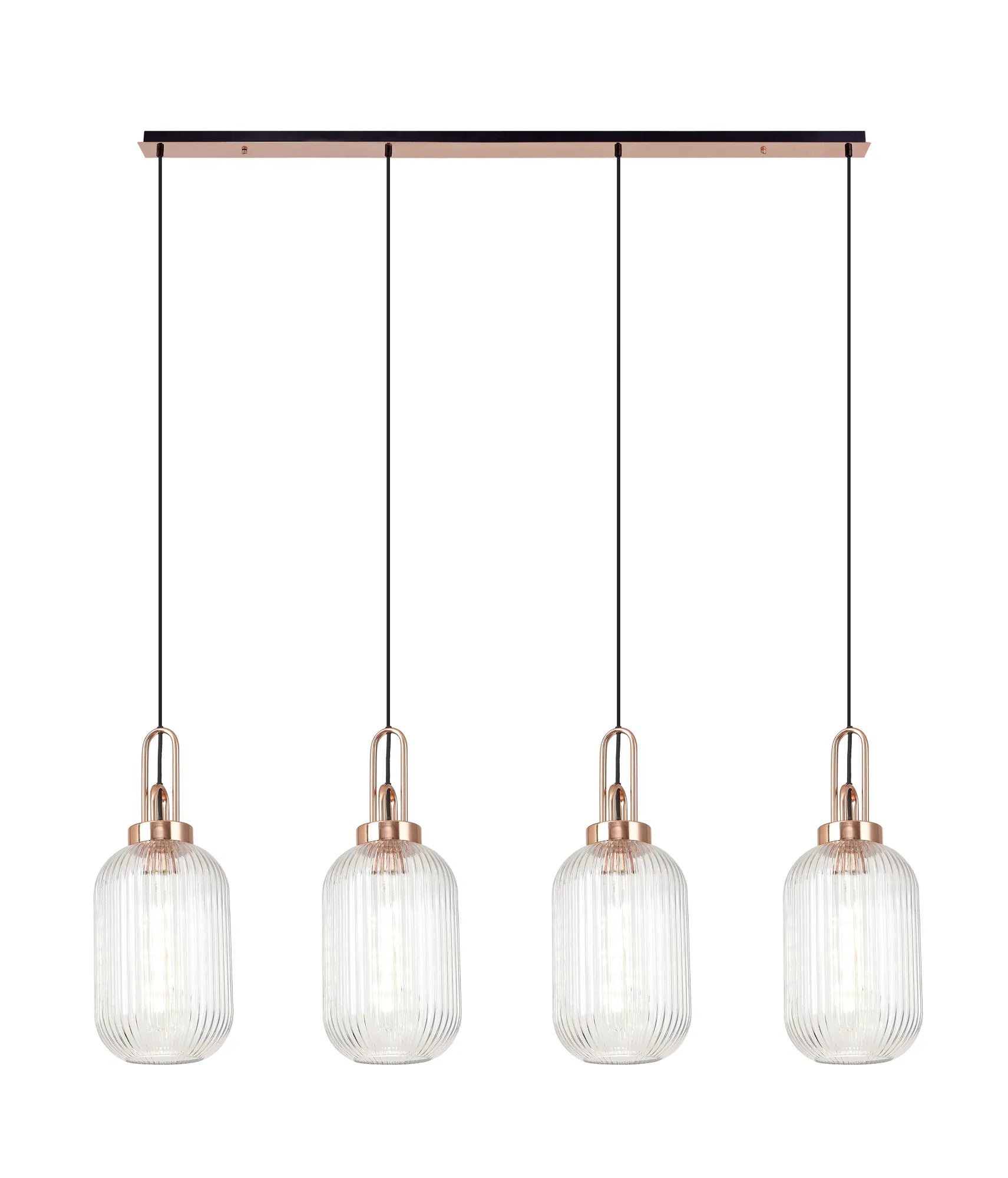 Cadiz 4Lt Linear Pendant Light Fixture - Modern Brushed Nickel/Matte Black/Bronze Finish - Perfect for Kitchen Island, Dining Room & Office Lighting