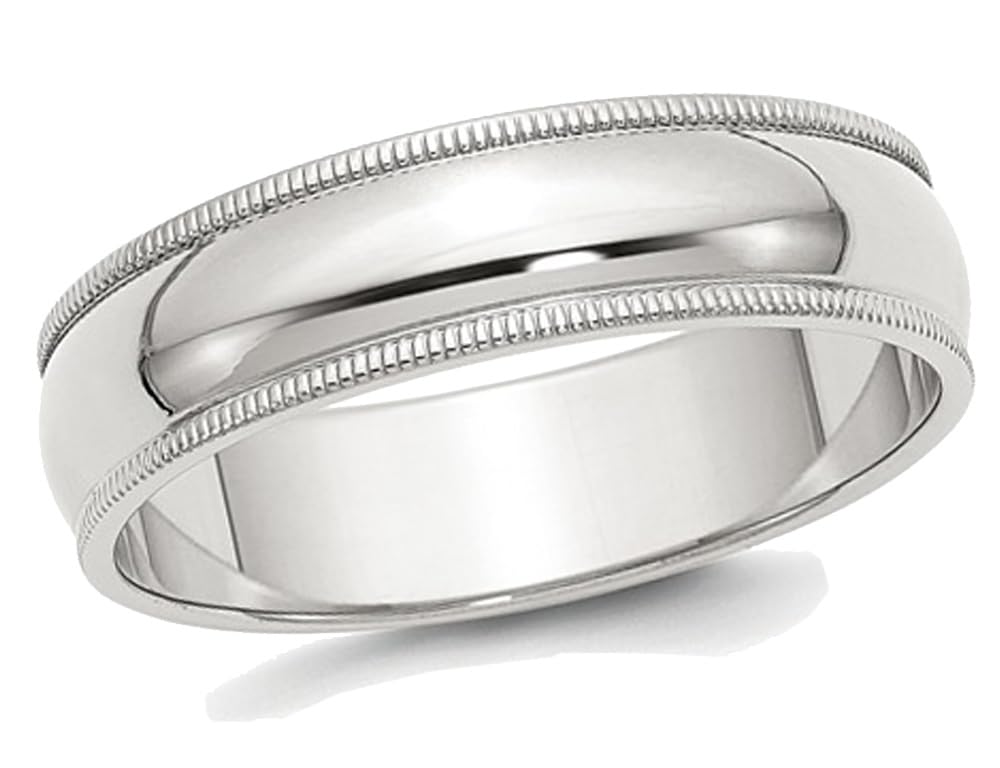 Stylish 6mm Sterling Silver Milgrain Wedding Band Ring for Men & Women - Perfect for Engagement, Anniversary, and Everyday Wear