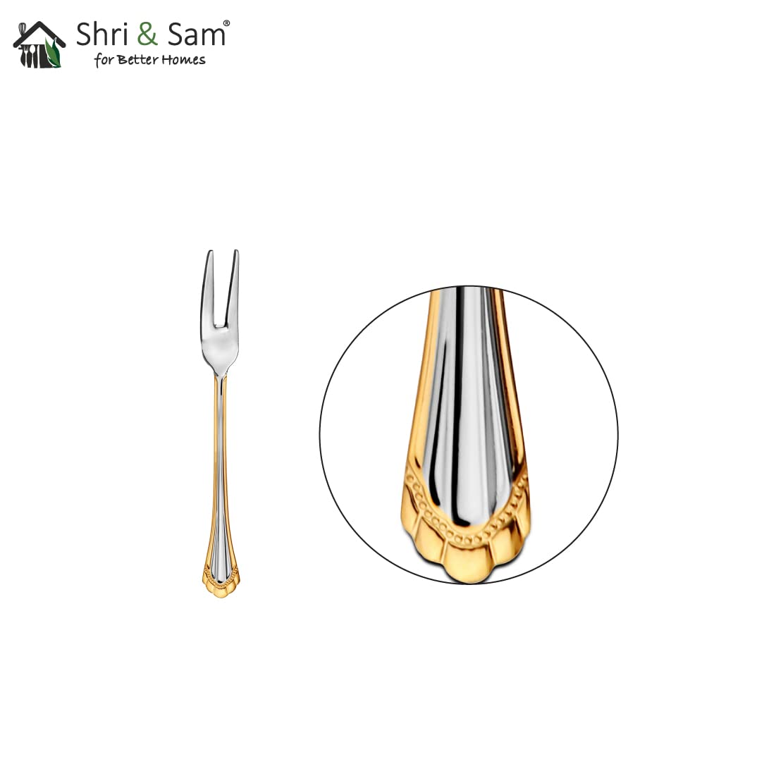 Stainless Steel Feather Fruit Forks Set of 6 - Elegant Dessert Forks for Parties, Weddings, and Fruit Platters