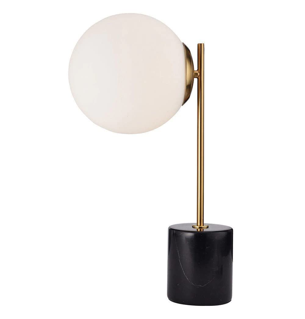 Tuva Marble Mini Table Lamp - Elegant Nightstand & Bedside Lighting for Bedroom, Living Room, Office | Dimmable LED Desk Lamp with USB Port