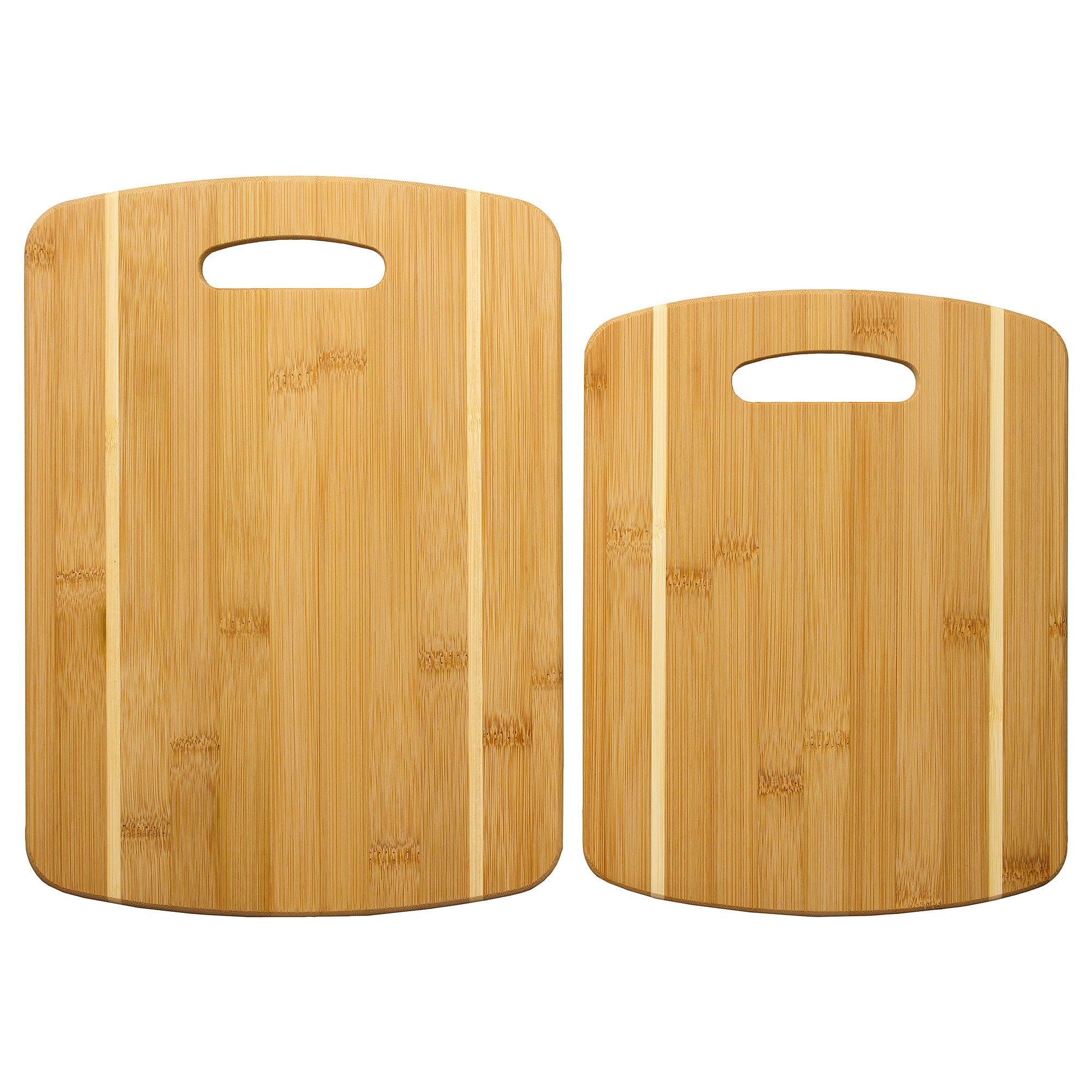Premium 2-Piece Bamboo Cutting Board Set with Striped Design - Non-Slip, Knife-Friendly Chopping Boards for Kitchen, Meat, Vegetables & Cheese (Great Gift for Home Chefs)