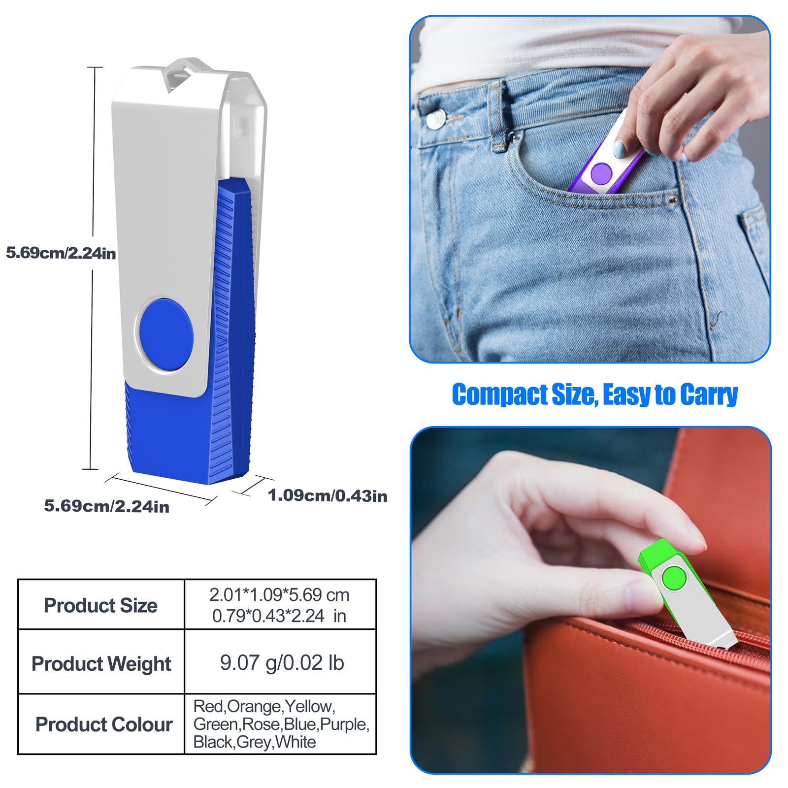 TEWENE 50-Pack 128MB USB 2.0 Flash Drives with Key Ring & Sticker - Thumb Drive Pen Drive for Data Storage, Transfer - Compatible with Computers, Laptops, Cars, TVs - Perfect for Office, School, Business, Backup & File Sharing