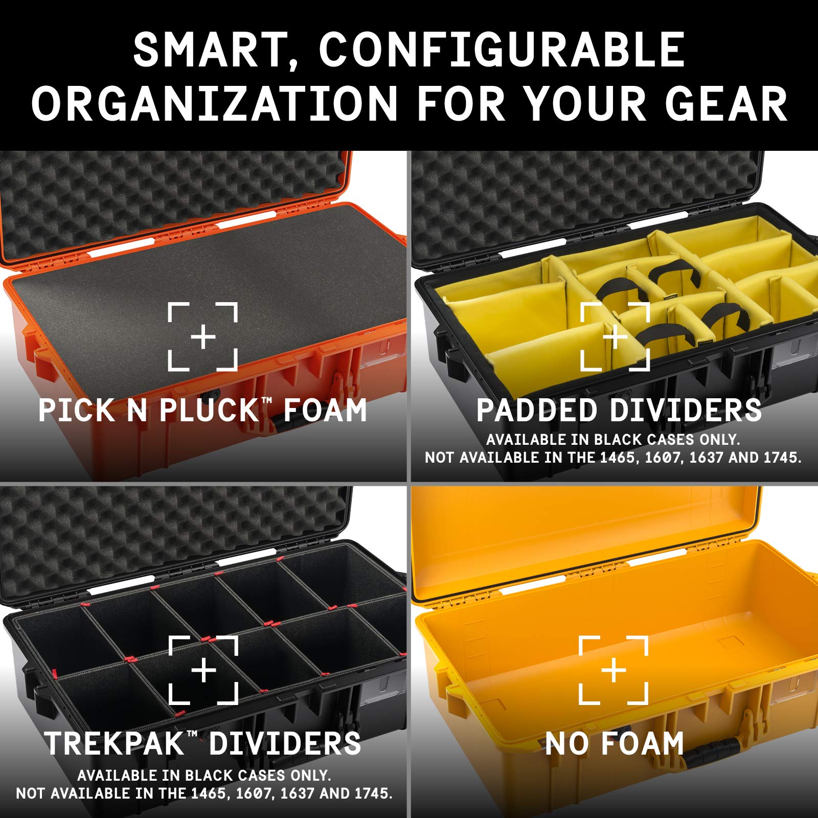 Pelican Air 1605 Protective Hard Case - Lightweight Silver Waterproof Travel Case for Camera, Electronics & Equipment | Perfect for Air Travel, Outdoor Adventures & Professional Gear Storage