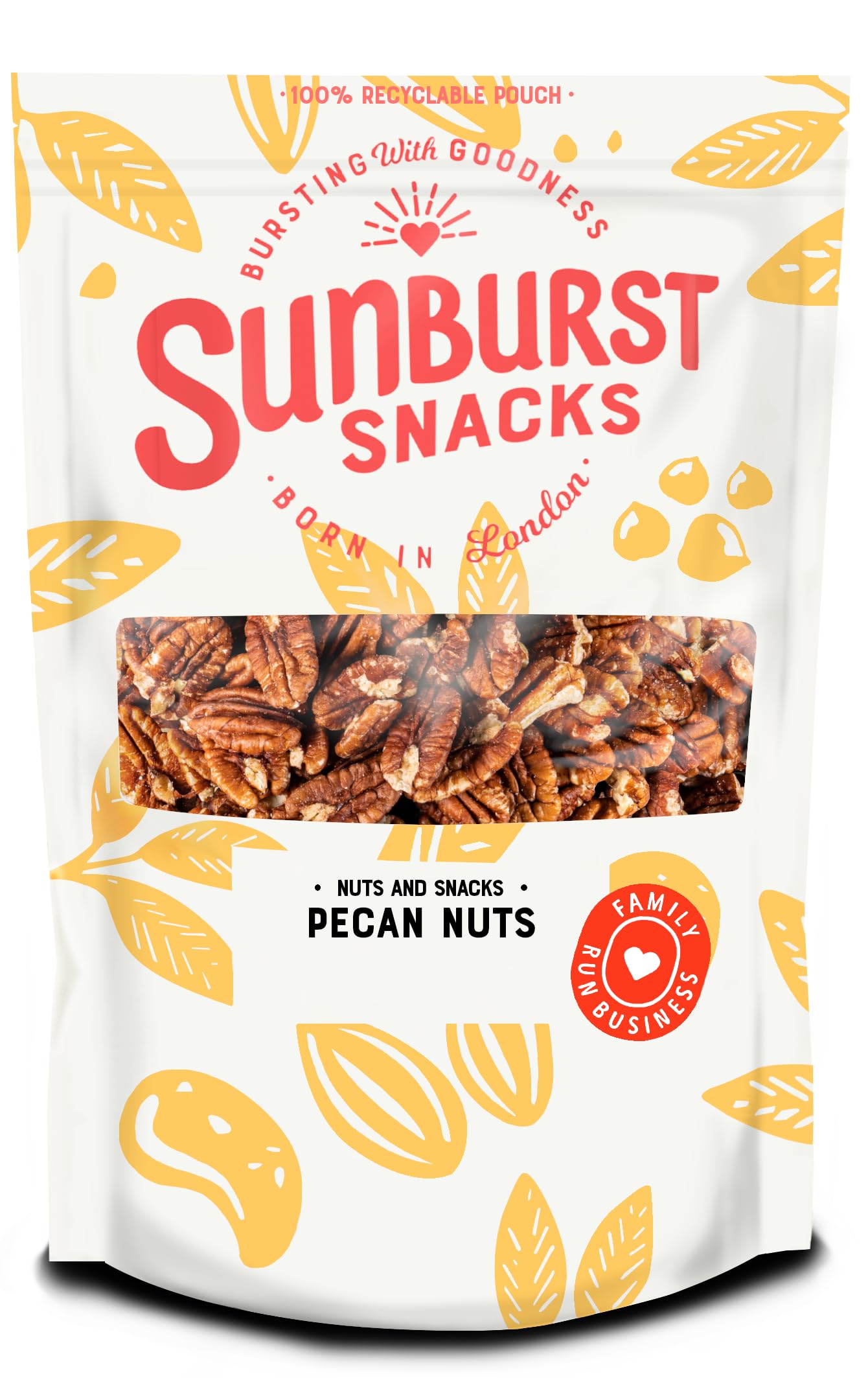 Premium Raw Sunburst Pecan Nuts - Whole, Fresh, Unsalted 1kg (2.2lb) - Perfect for Baking, Snacking & Healthy Recipes