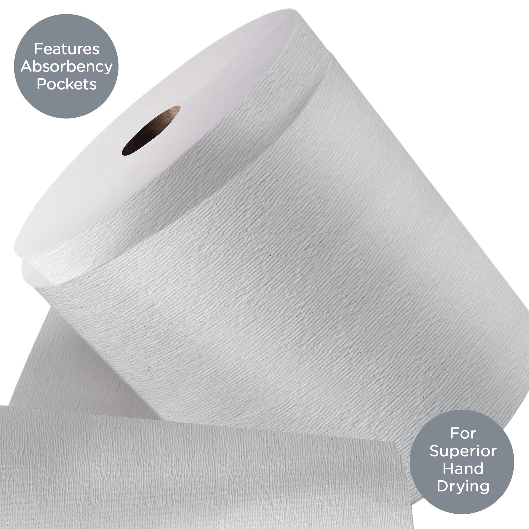 Scott Kleenex Hard Roll Paper Towels (11090) - Premium Absorbency Pockets, 1.5