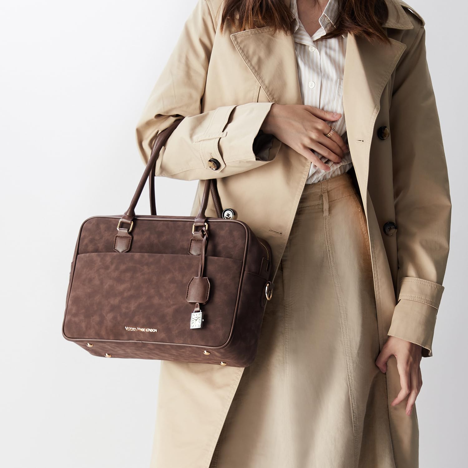 Victoria Hyde Women's Genuine Leather Crossbody Bags & Purses with Matching Square Watches - Elegant Fashion Accessories for Work, Date Night and Everyday Use