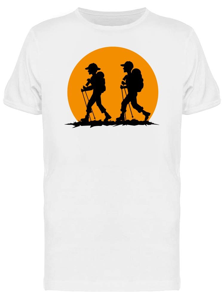 Men's Hiking Graphic T-Shirt with Silhouette Design - Breathable & Comfortable Outdoor Adventure Tee for Camping, Backpacking & Trail Exploration
