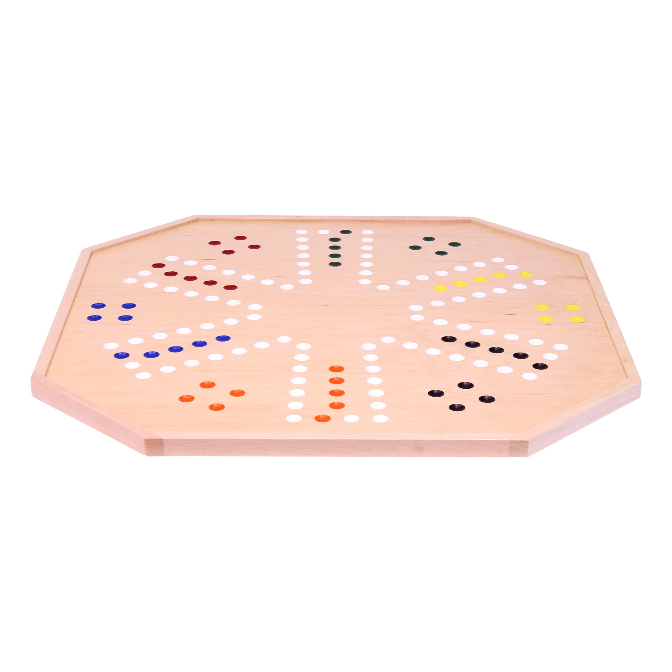 AmishToyBox.com Premium Wooden Marble Chase Board Game Set - Double-Sided 25