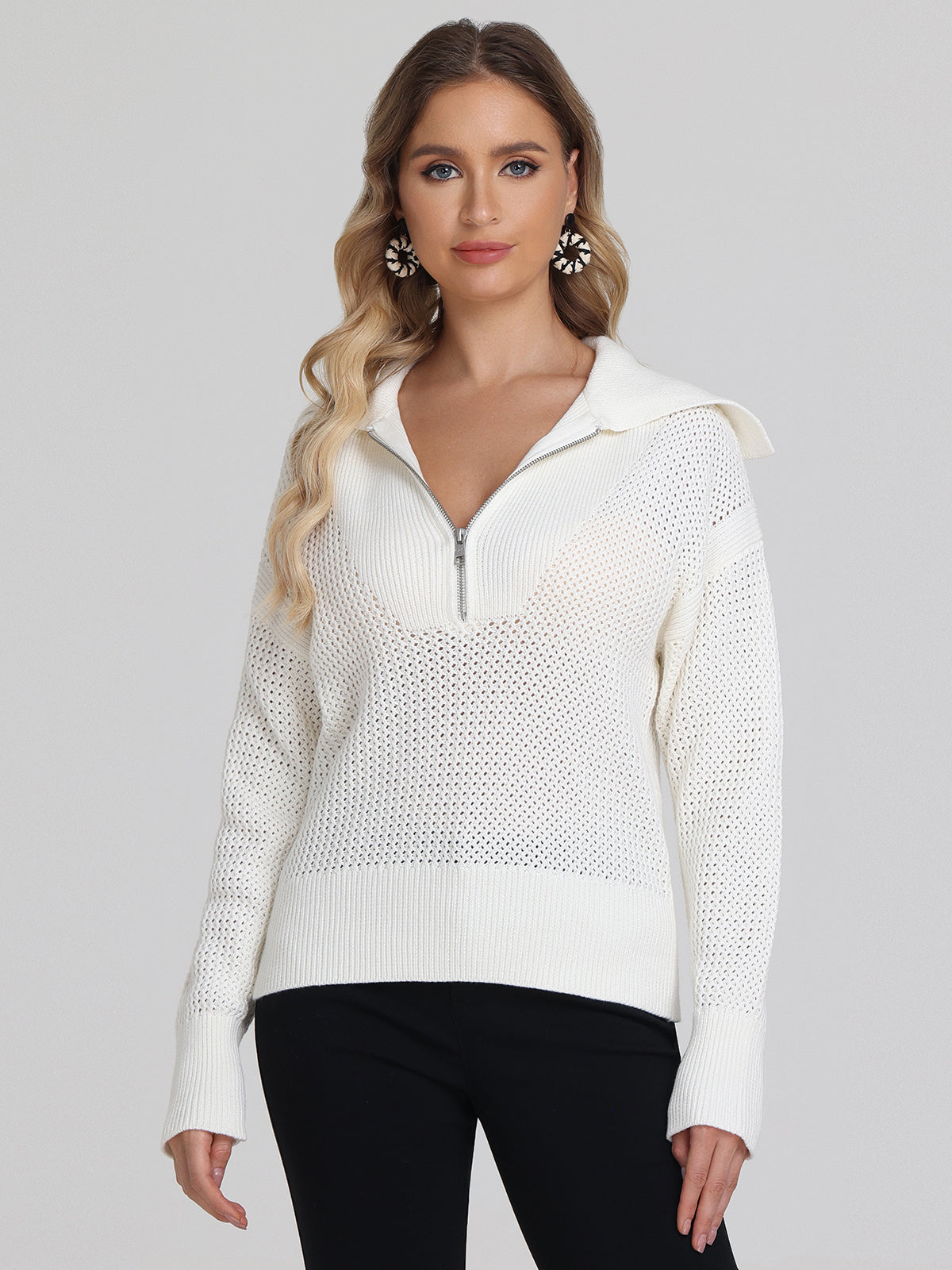 Nina Women's Cotton Half Zip Pullover Sweatshirt - Soft Casual Comfort for Fall & Winter | Perfect for Layering, Lounging, and Outdoor Activities